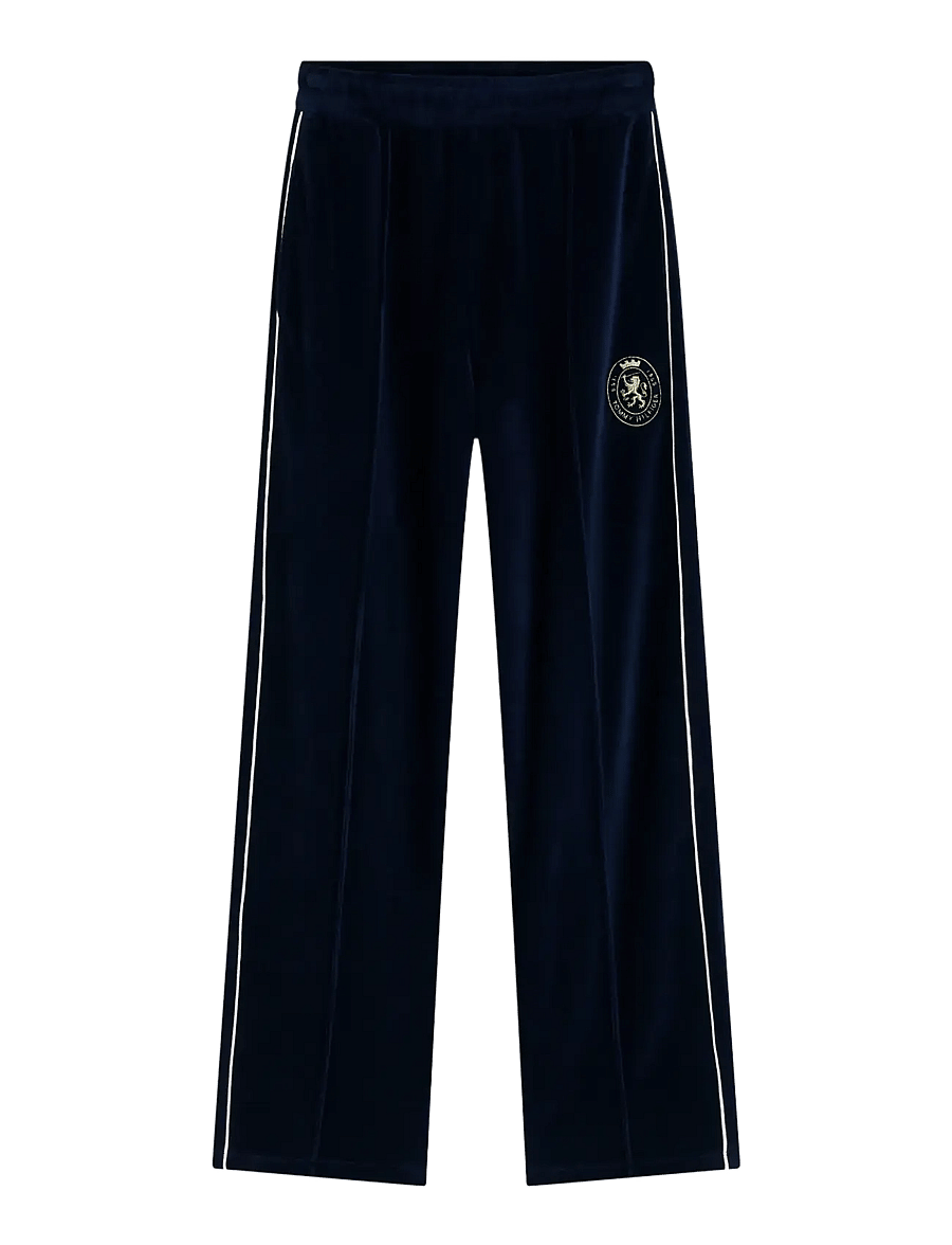 Tommy Hilfiger - GOLD CREST VELOUR STRAIGHT PANT - bukser med lige ben - space blue - 0