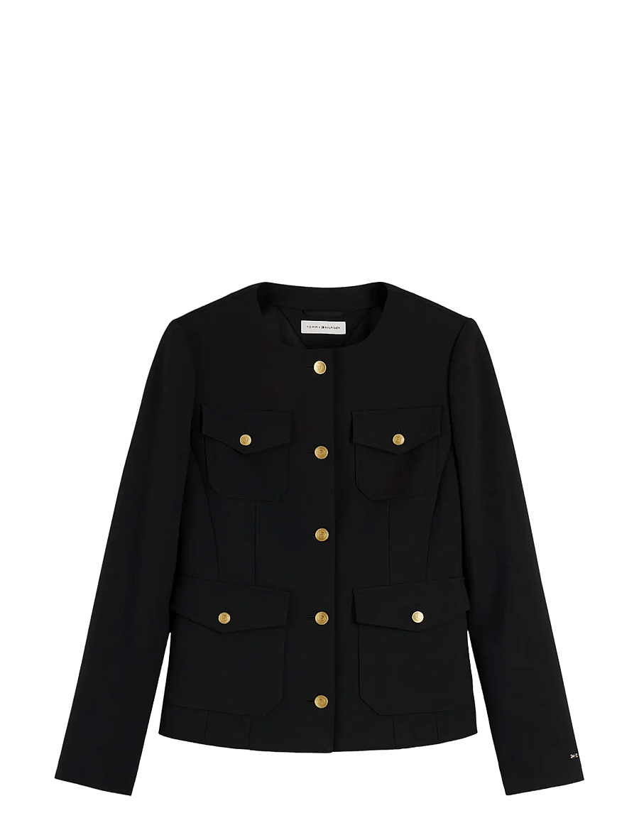 Tommy Hilfiger - PUNTO GOLD BUTTON SLIM JACKET - enkelknäppta kavajer - black - 1