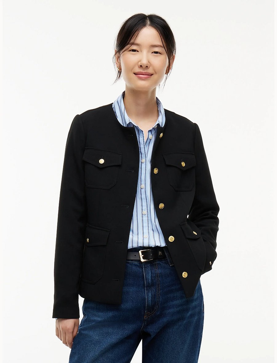 Tommy Hilfiger - PUNTO GOLD BUTTON SLIM JACKET - enkelknäppta kavajer - black - 0