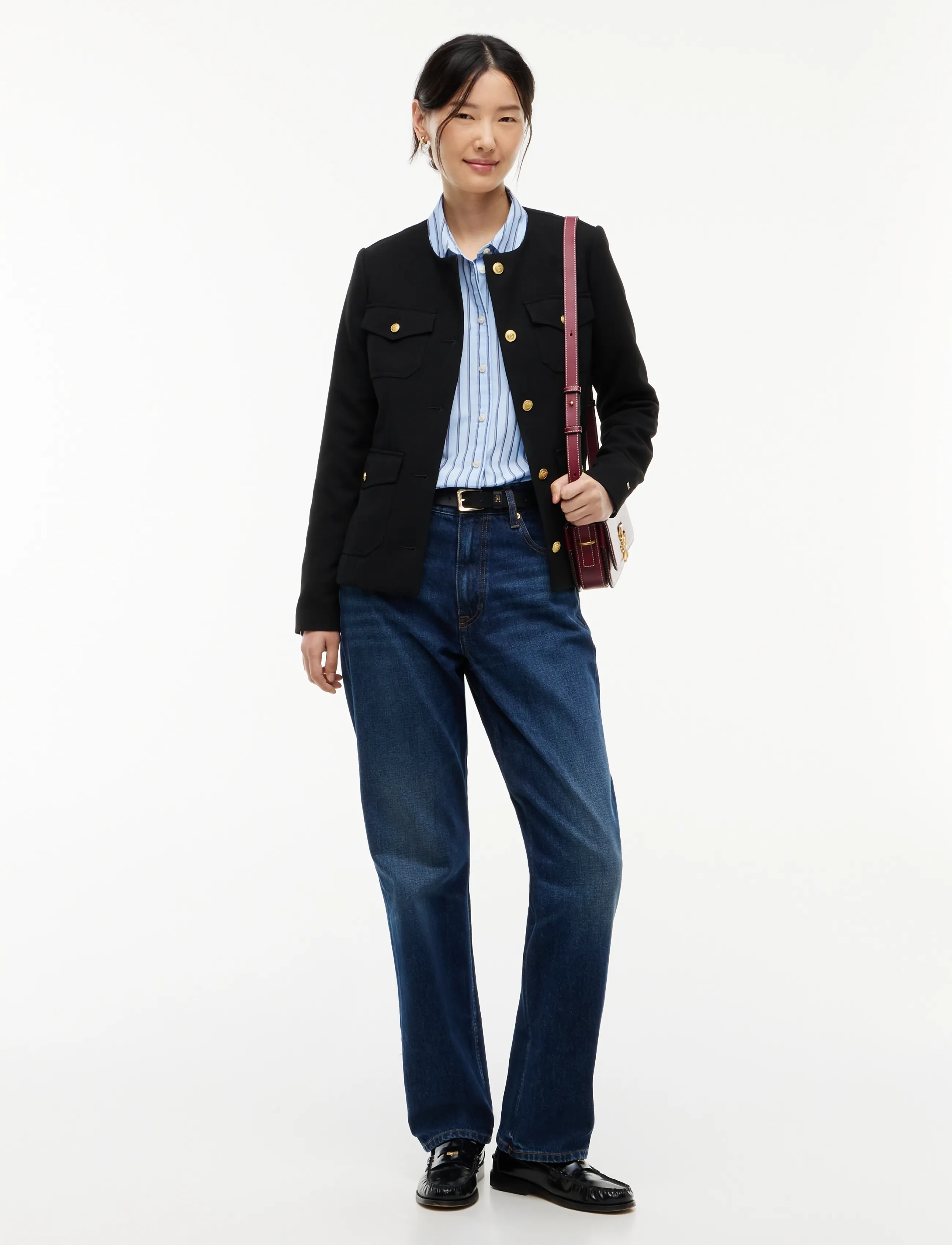 Tommy Hilfiger - PUNTO GOLD BUTTON SLIM JACKET - enkelknäppta kavajer - black - 4