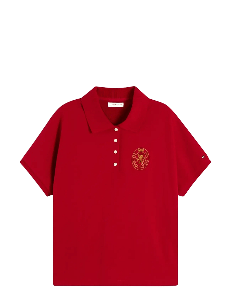Tommy Hilfiger - GOLD CREST REG S/S POLO - poloshirts - medium red - 1