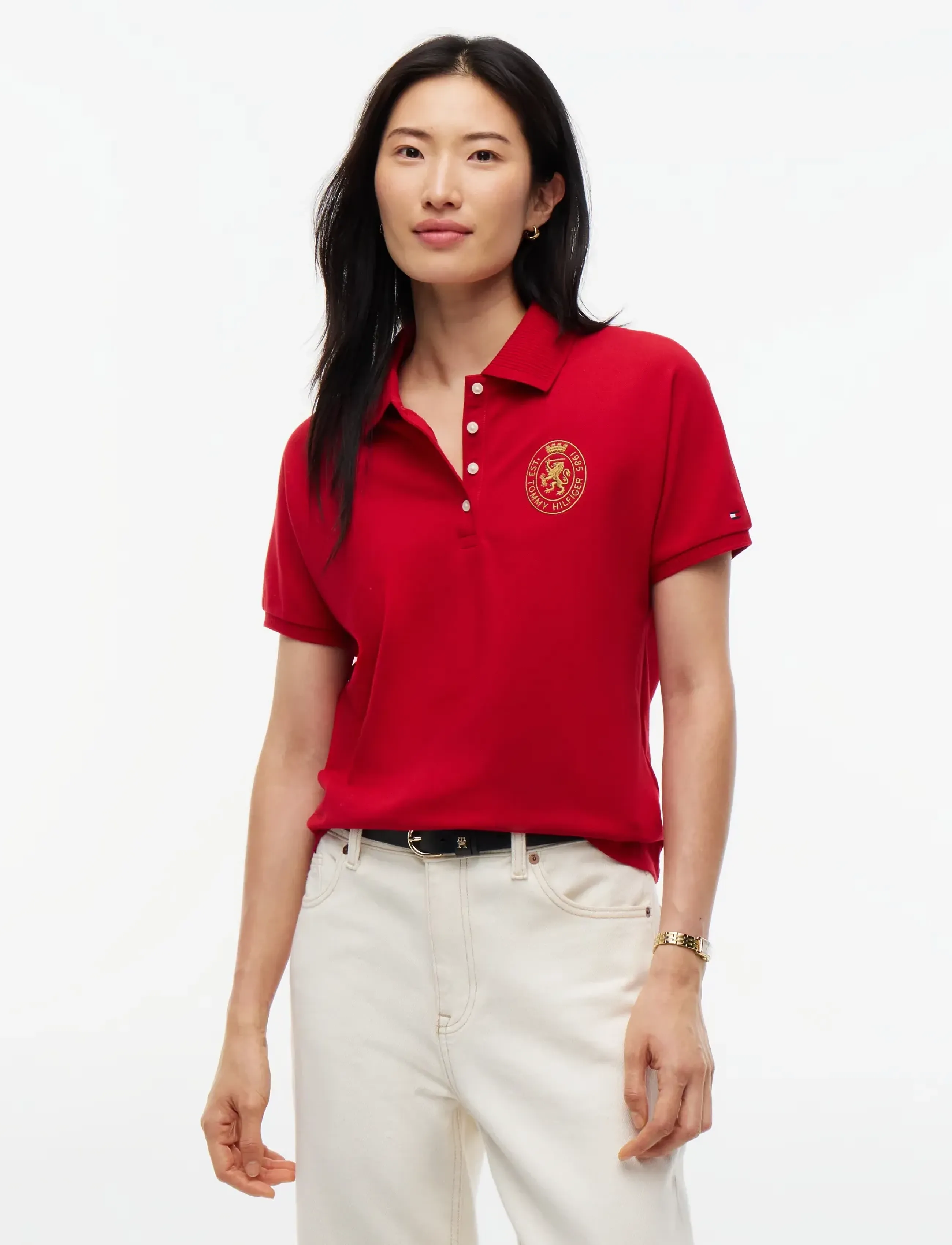 Tommy Hilfiger - GOLD CREST REG S/S POLO - medium red - 0