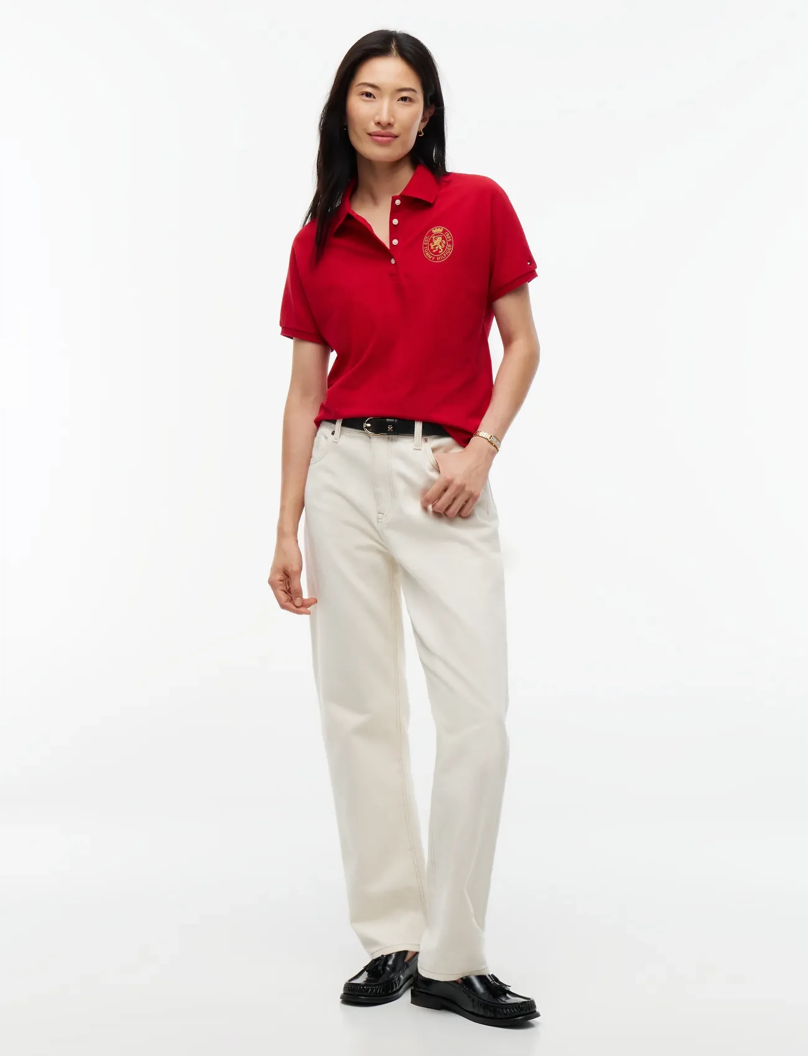 Tommy Hilfiger - GOLD CREST REG S/S POLO - medium red - 4