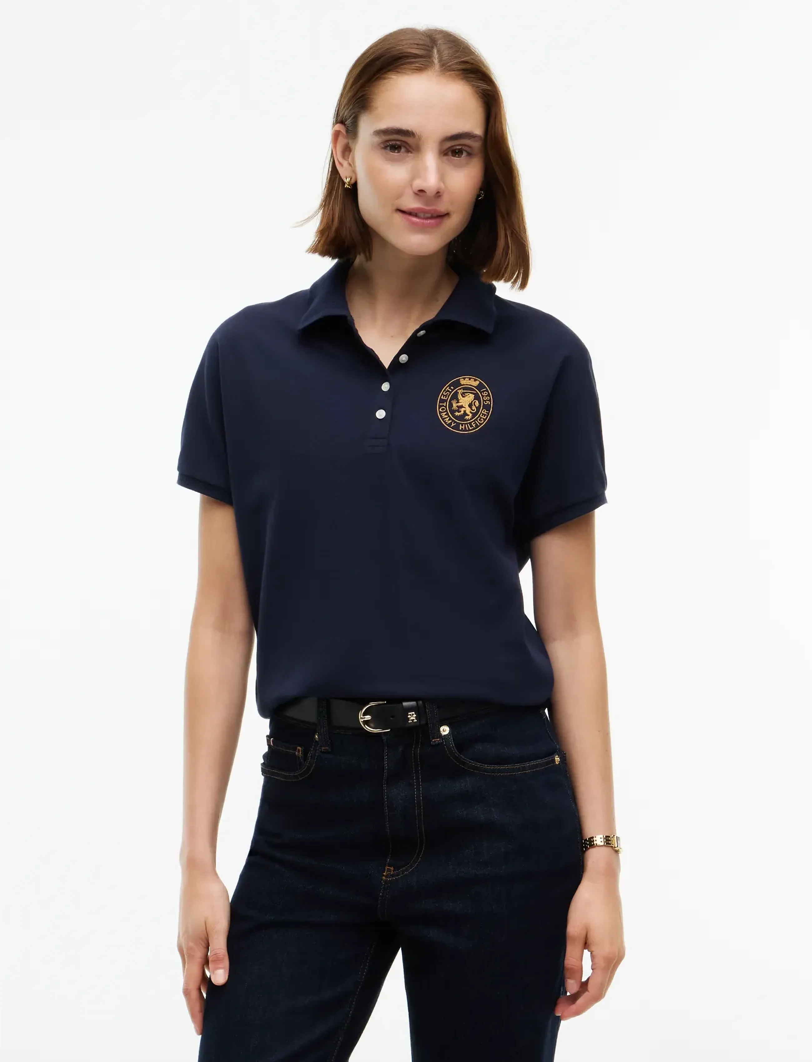 Tommy Hilfiger - GOLD CREST REG S/S POLO - space blue - 0