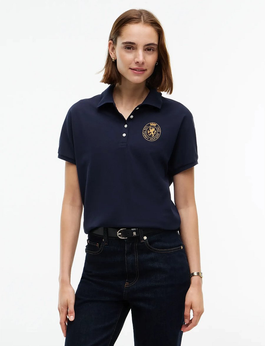 Tommy Hilfiger - GOLD CREST REG S/S POLO - poloer - space blue - 0