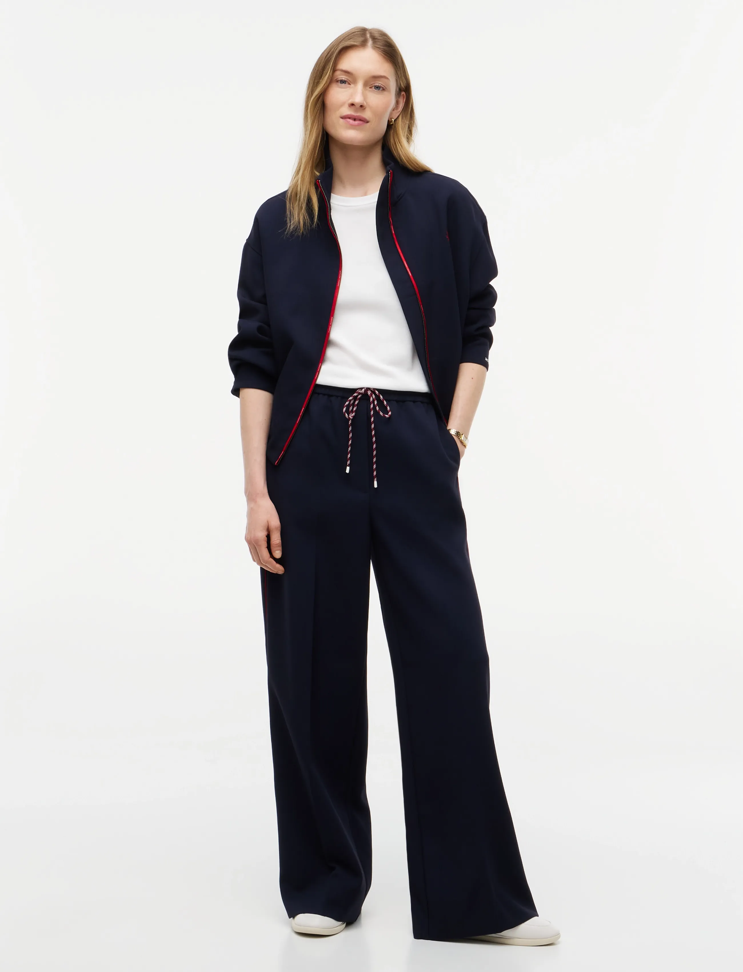 Tommy Hilfiger - RWB PUNTO WIDE LEG PULL ON - laia säärega püksid - dark blue - 3