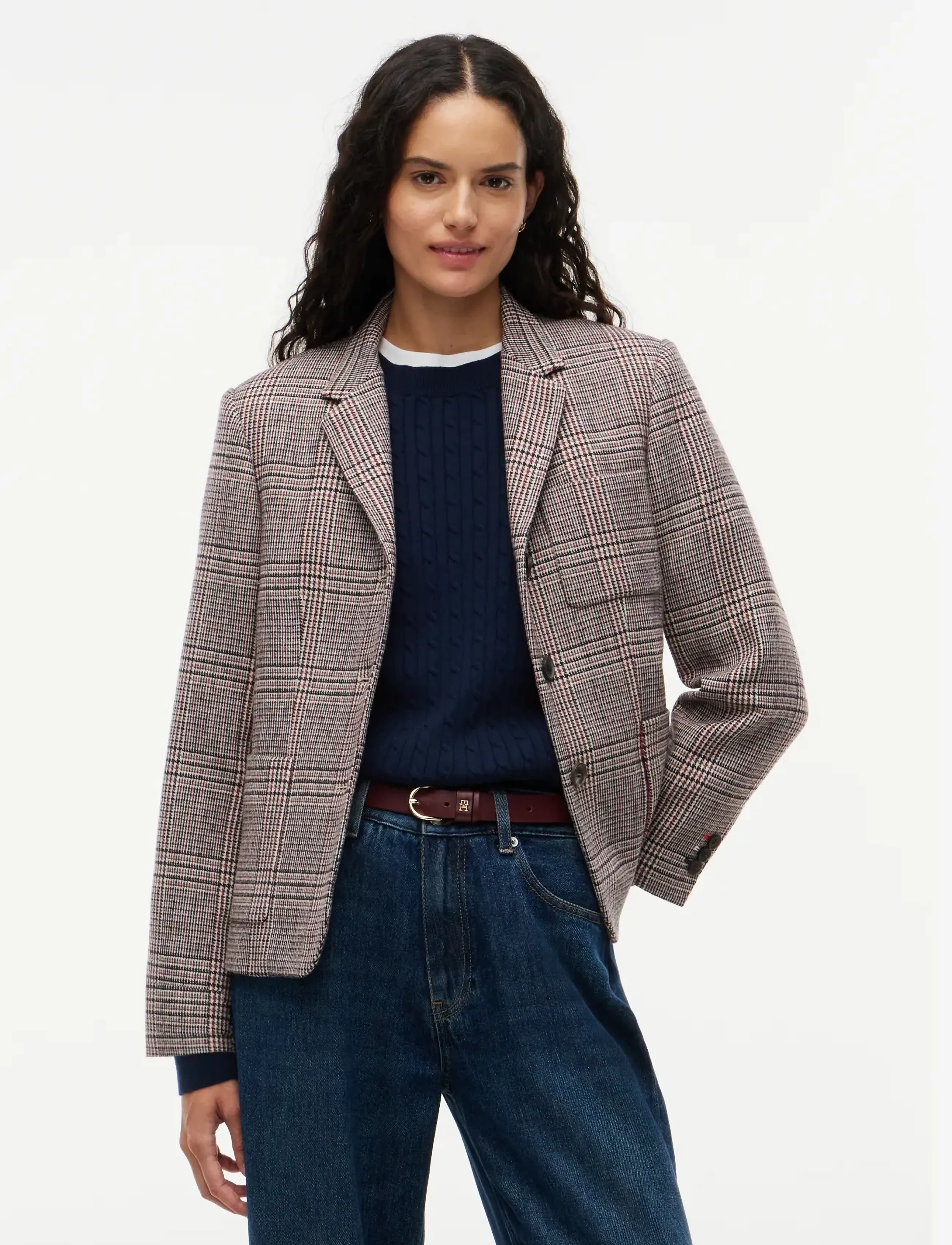 Tommy Hilfiger - TEXTURE RED CHECK 3 BTN BLAZER - red check - 0