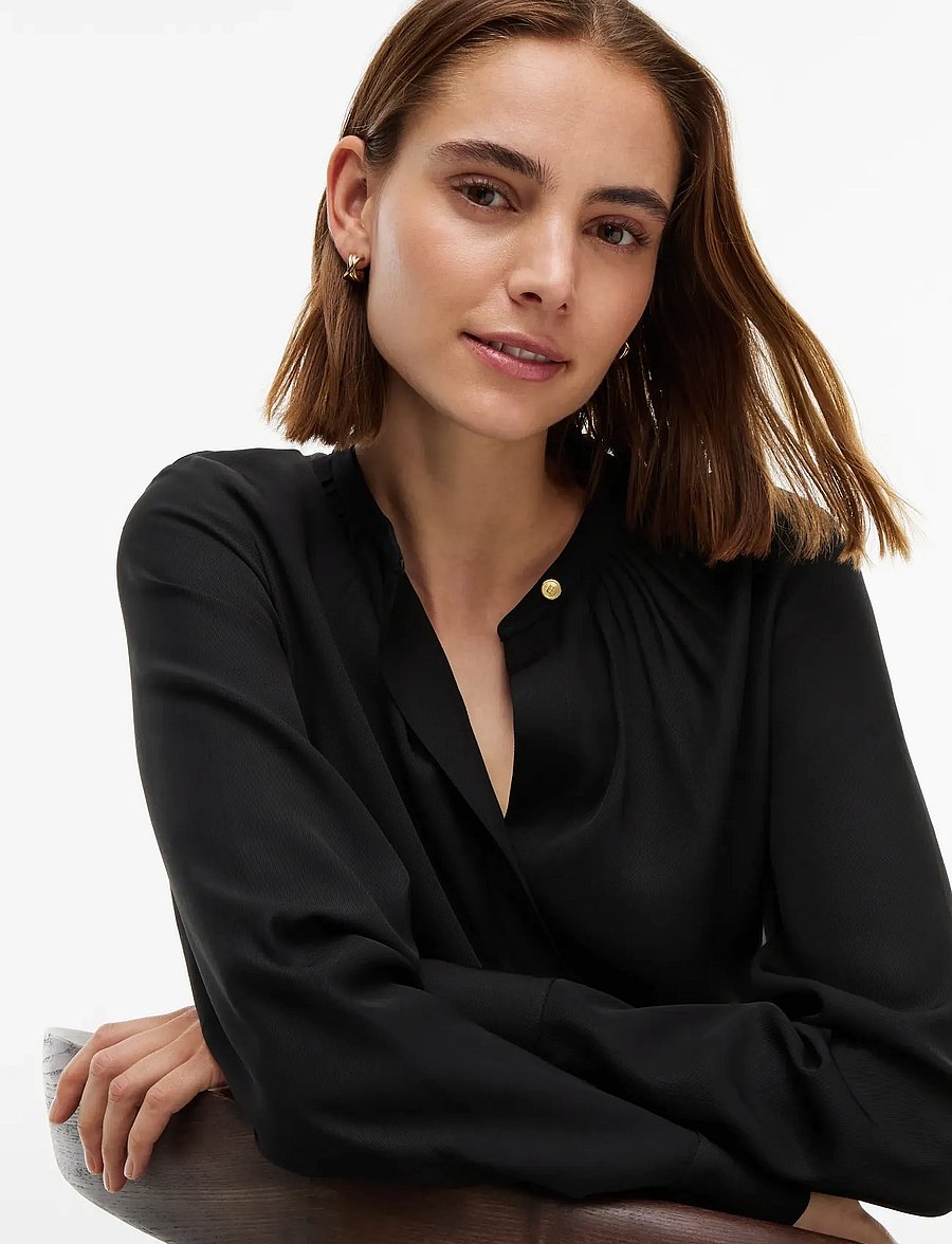Tommy Hilfiger - FEM FLUID BLOUSE ESSENTIAL - pikkade varrukatega pluusid - black - 3