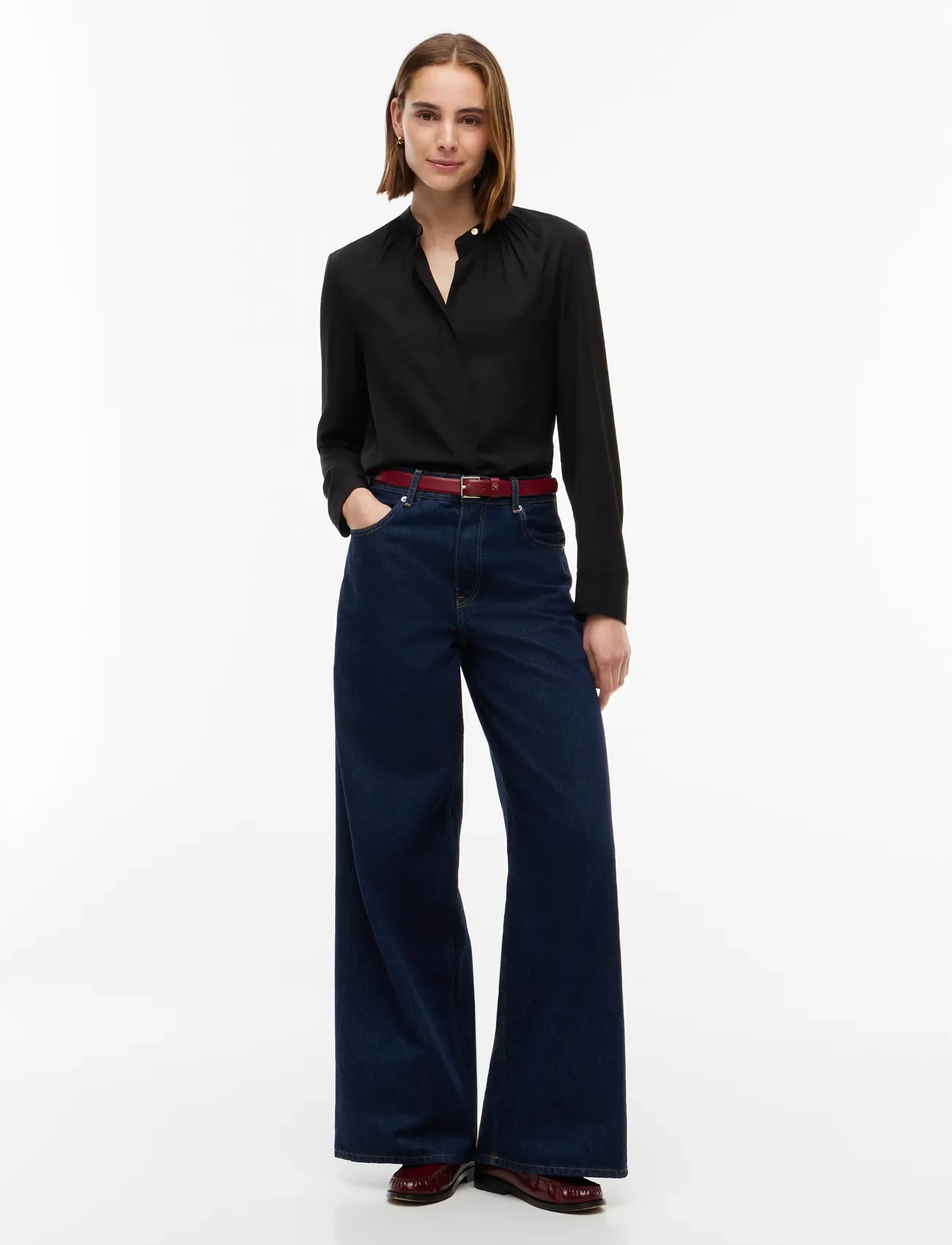 Tommy Hilfiger - FEM FLUID BLOUSE ESSENTIAL - pikkade varrukatega pluusid - black - 4