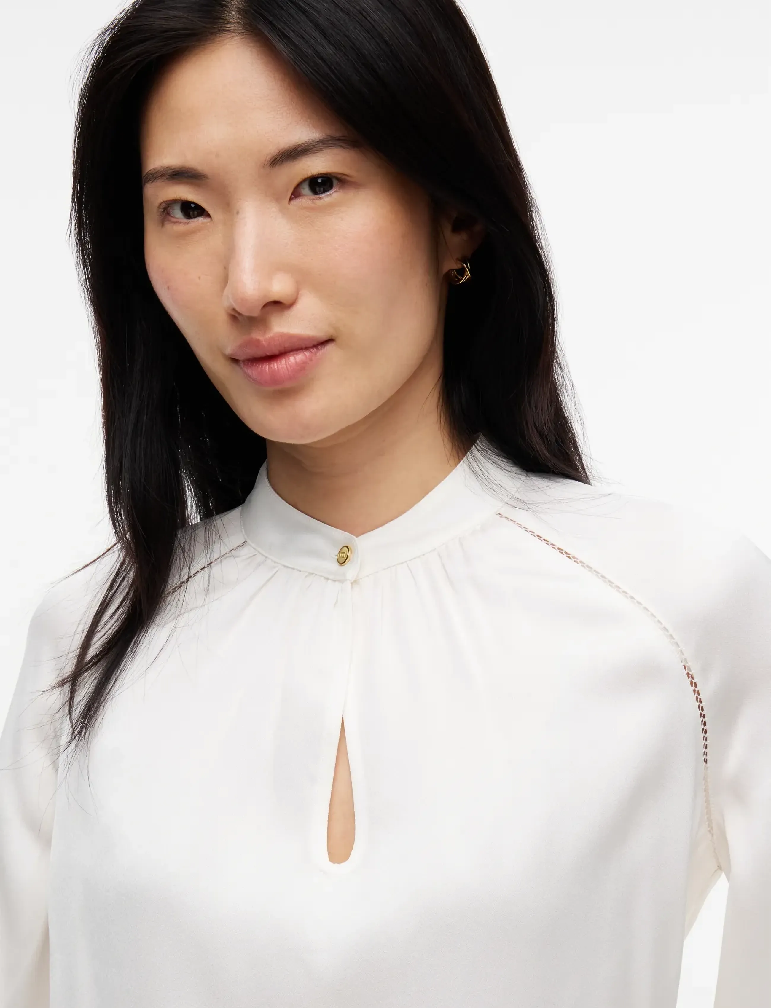 Tommy Hilfiger - FEM FLUID LS BLOUSE - ivory silk - 3