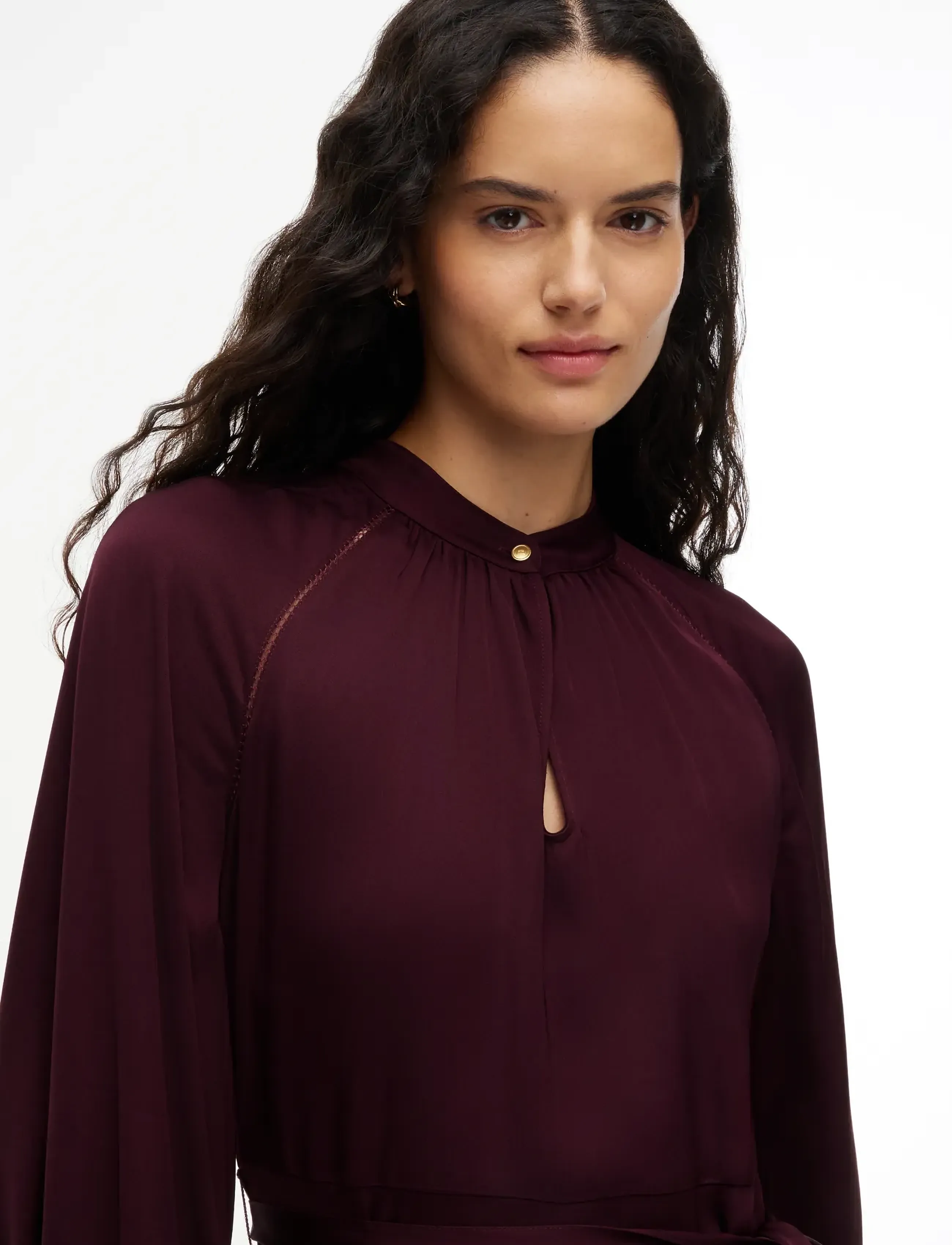 Tommy Hilfiger - FEM FLUID LS MIDI DRESS - midi kjoler - deep burgundy - 2