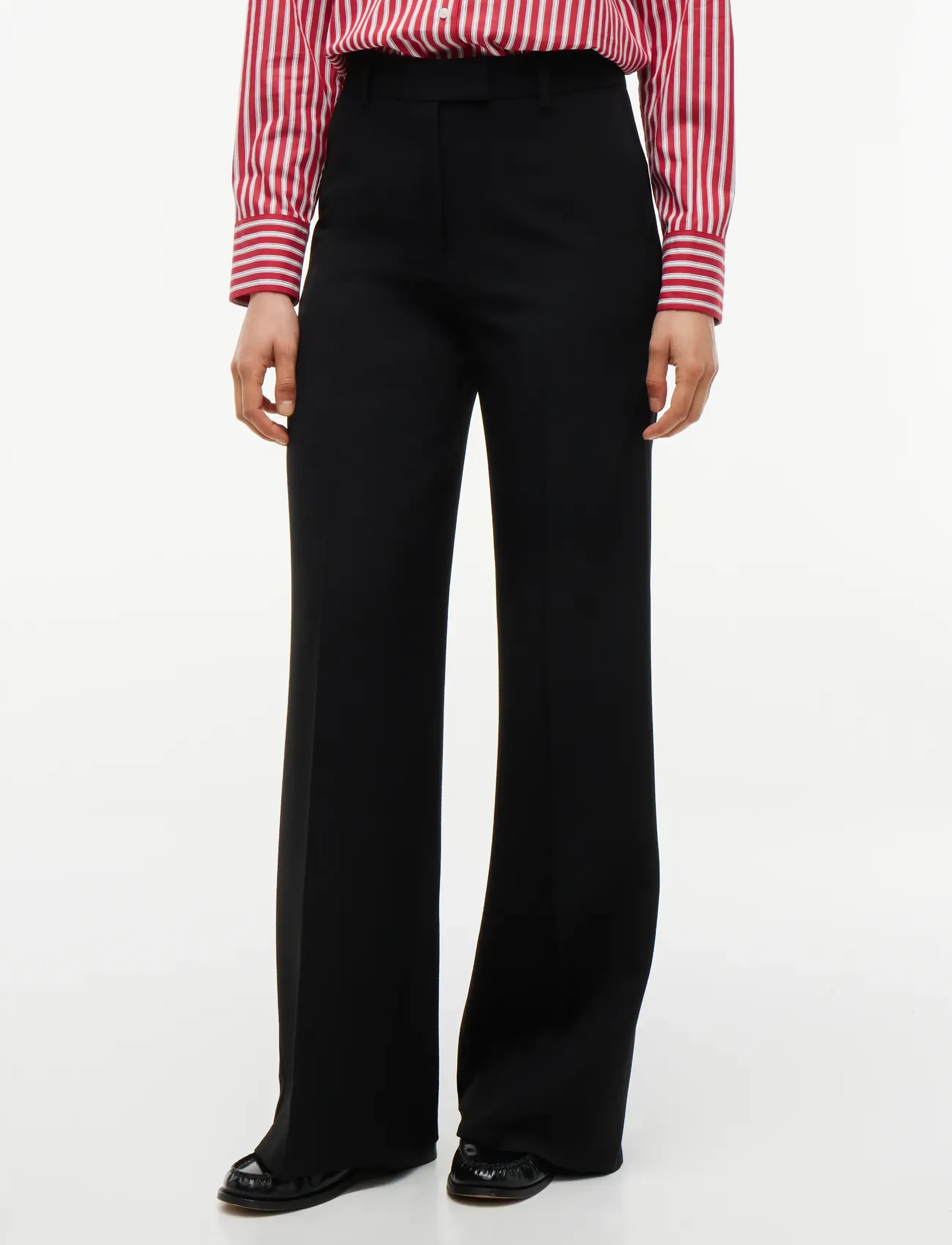 Tommy Hilfiger TUXEDO WIDE STRAIGHT PANT - Trousers - BLACK / black