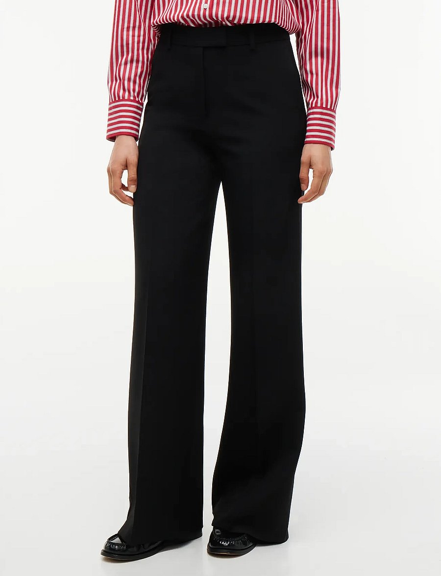 Tommy Hilfiger - TUXEDO WIDE STRAIGHT PANT - tailored trousers - black - 0