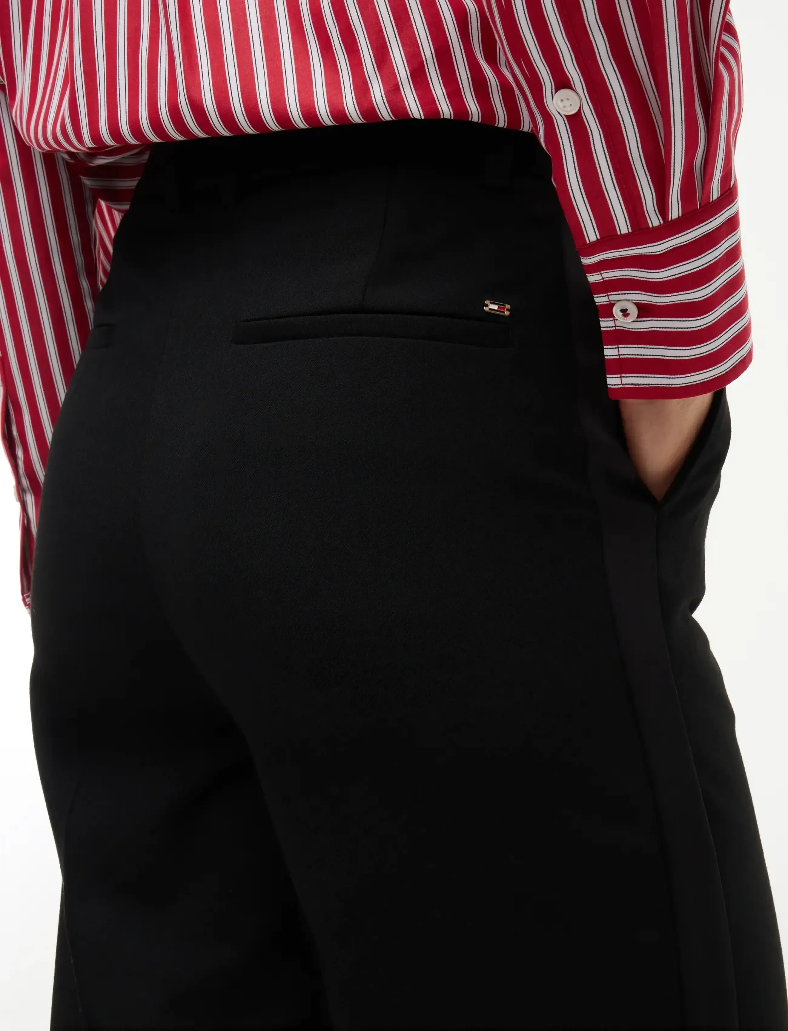 Tommy Hilfiger - TUXEDO WIDE STRAIGHT PANT - tailored trousers - black - 4