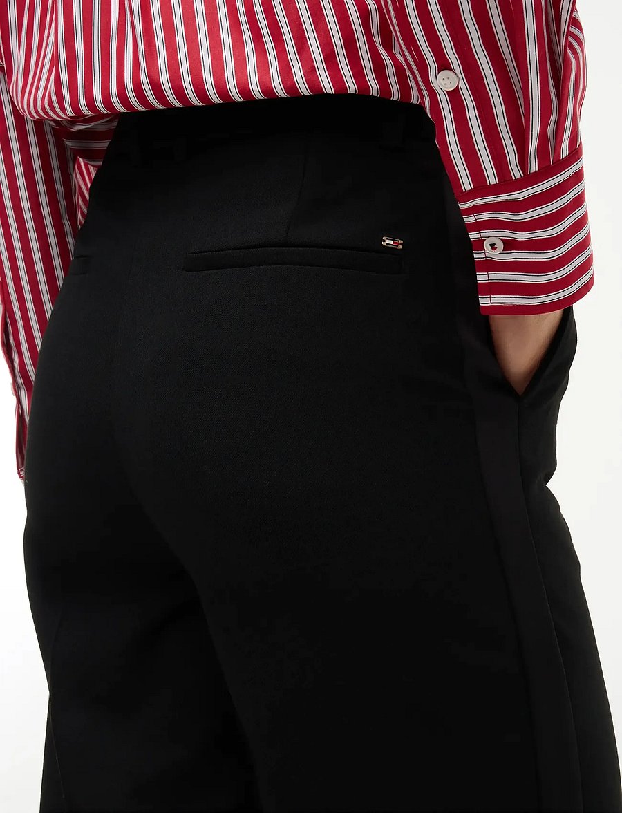 Tommy Hilfiger - TUXEDO WIDE STRAIGHT PANT - tailored trousers - black - 4