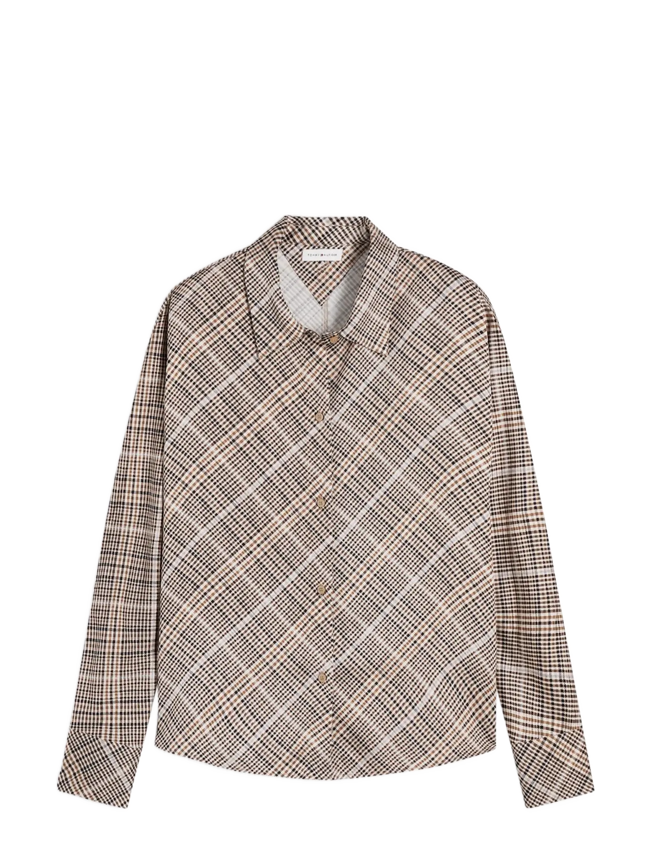 Tommy Hilfiger PRT FLUID LS SHIRT - Inspiration - SMALL BROWN CHECK / brown