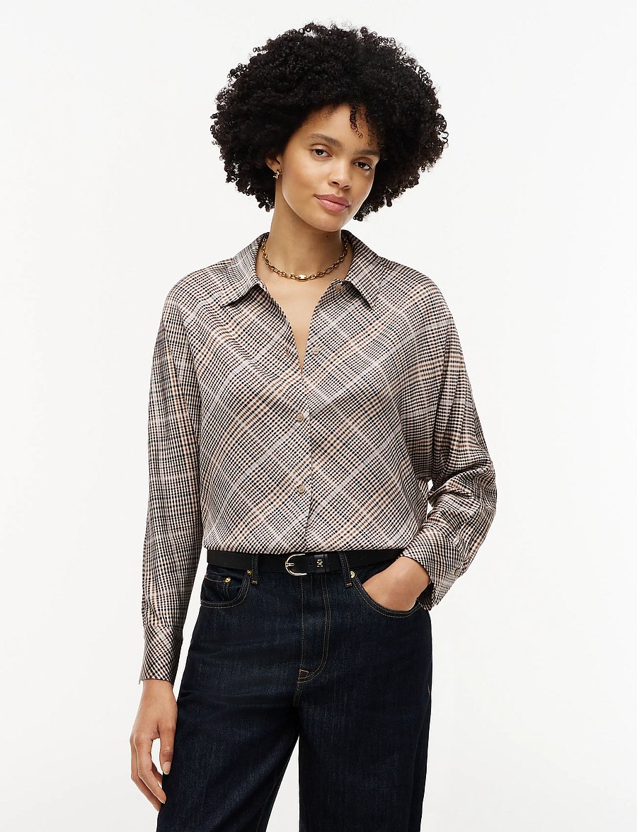 Tommy Hilfiger - PRT FLUID LS SHIRT - long-sleeved shirts - small brown check - 0