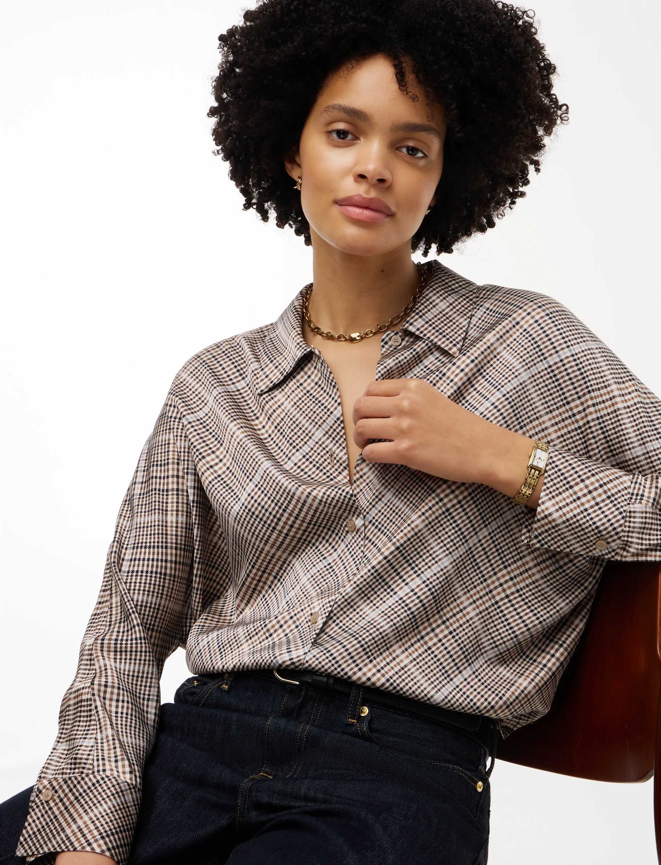 Tommy Hilfiger - PRT FLUID LS SHIRT - long-sleeved shirts - small brown check - 3