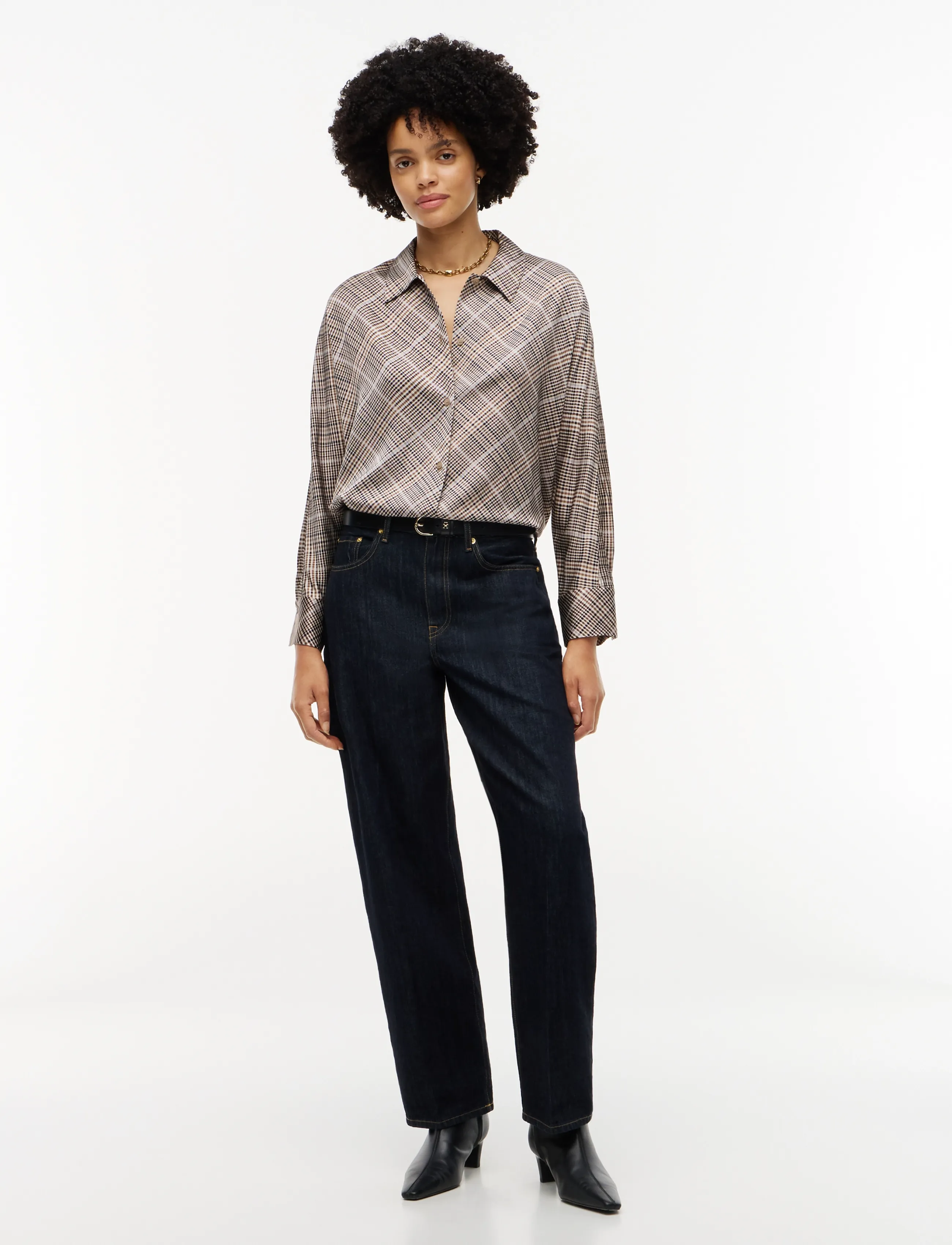 Tommy Hilfiger - PRT FLUID LS SHIRT - long-sleeved shirts - small brown check - 4