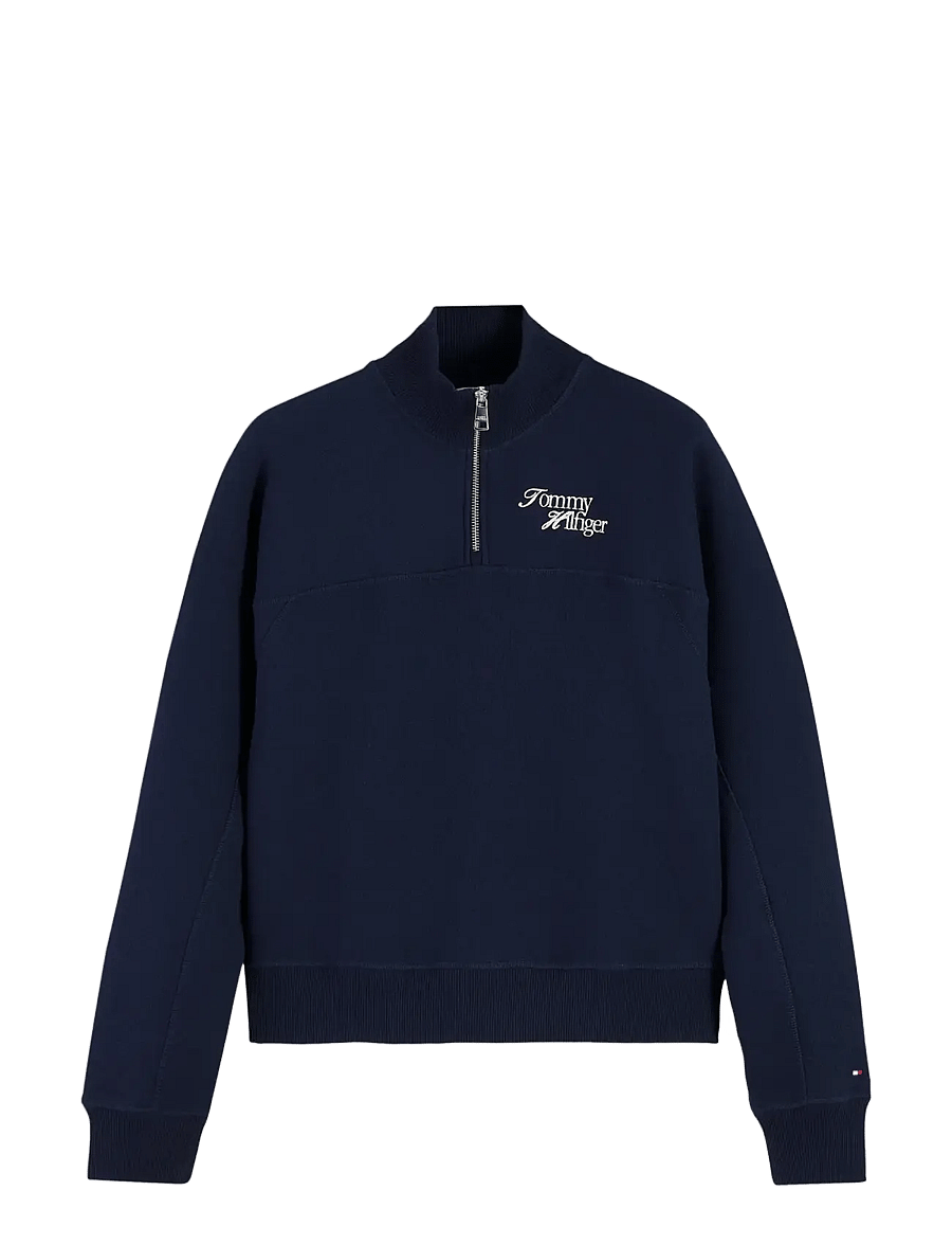 Tommy Hilfiger - SCRIPT REG MK-NK HALF ZIP SWT - dressipluusid - dark blue - 1