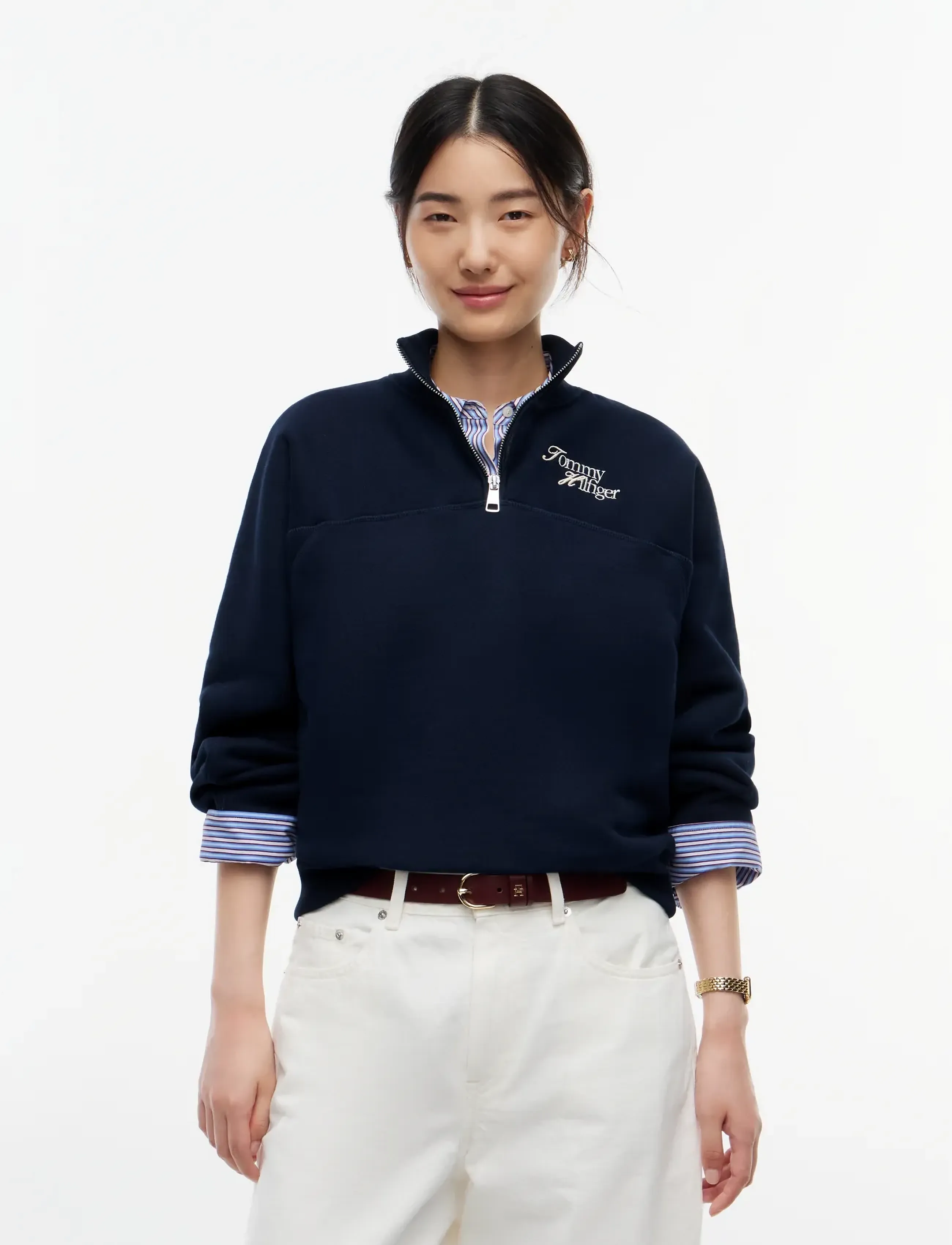 Tommy Hilfiger SCRIPT REG MK-NK HALF ZIP SWT - Tommy Hilfiger - DARK BLUE / navy