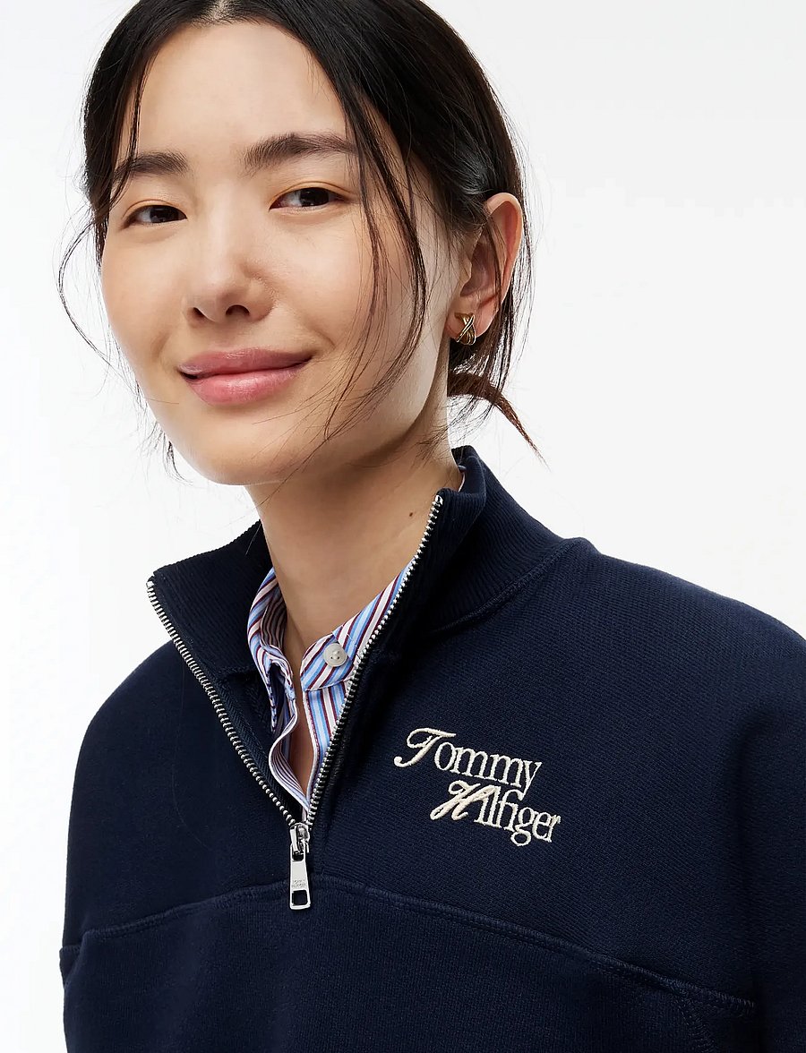 Tommy Hilfiger - SCRIPT REG MK-NK HALF ZIP SWT - dressipluusid - dark blue - 3