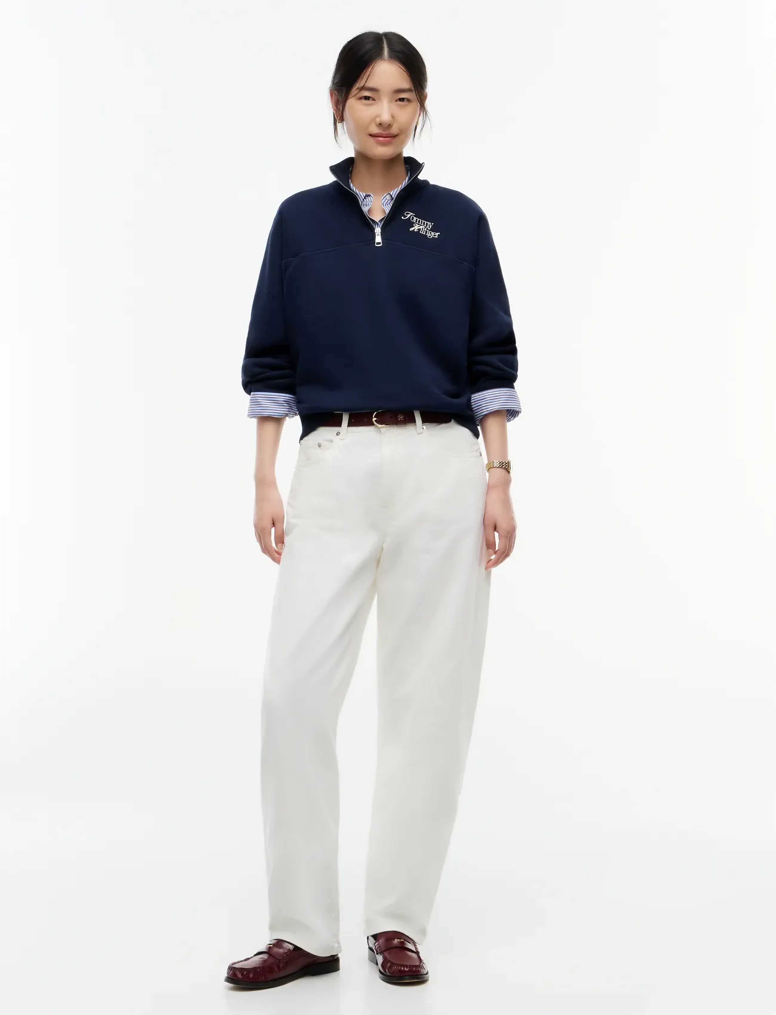 Tommy Hilfiger - SCRIPT REG MK-NK HALF ZIP SWT - dressipluusid - dark blue - 4
