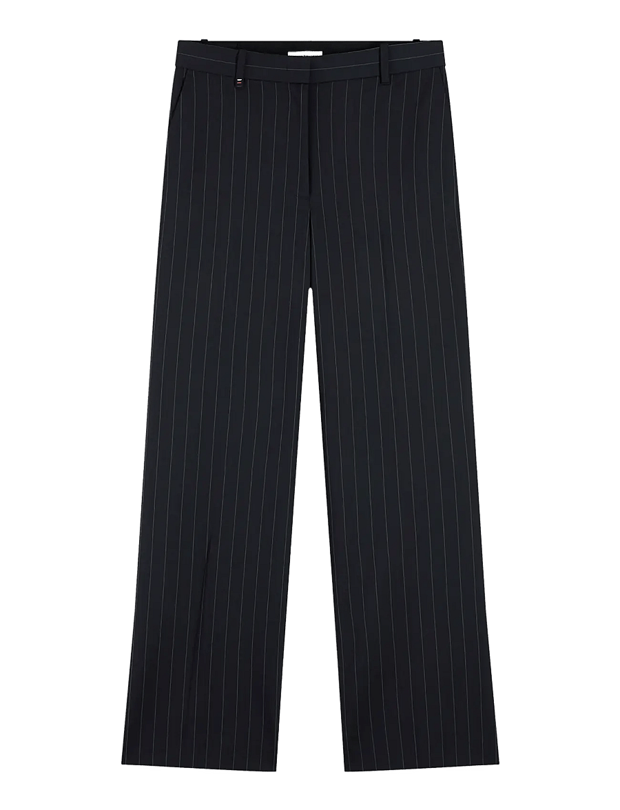 Tommy Hilfiger - VISCOSE BLEND STRAIGHT PANT - straight leg trousers - navy pinstripe - 1