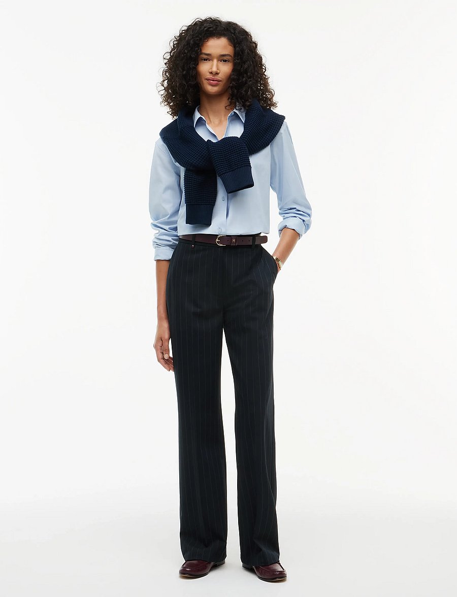 Tommy Hilfiger - VISCOSE BLEND STRAIGHT PANT - straight leg trousers - navy pinstripe - 0