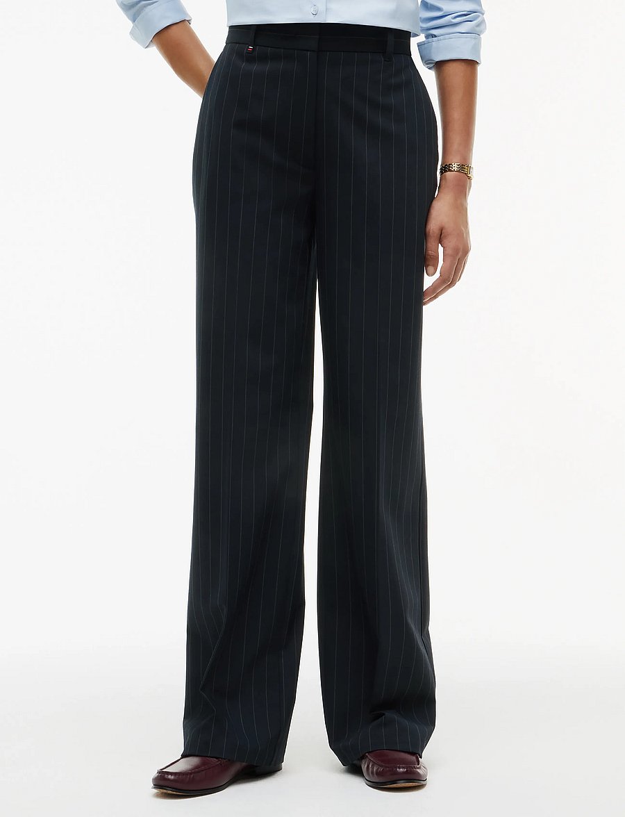 Tommy Hilfiger - VISCOSE BLEND STRAIGHT PANT - straight leg trousers - navy pinstripe - 3