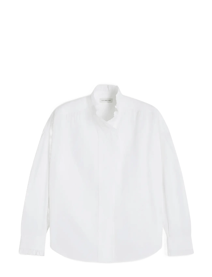 Tommy Hilfiger - POPLIN BLOUSE WITH RUFFLES - langärmelige blusen - optic white - 1