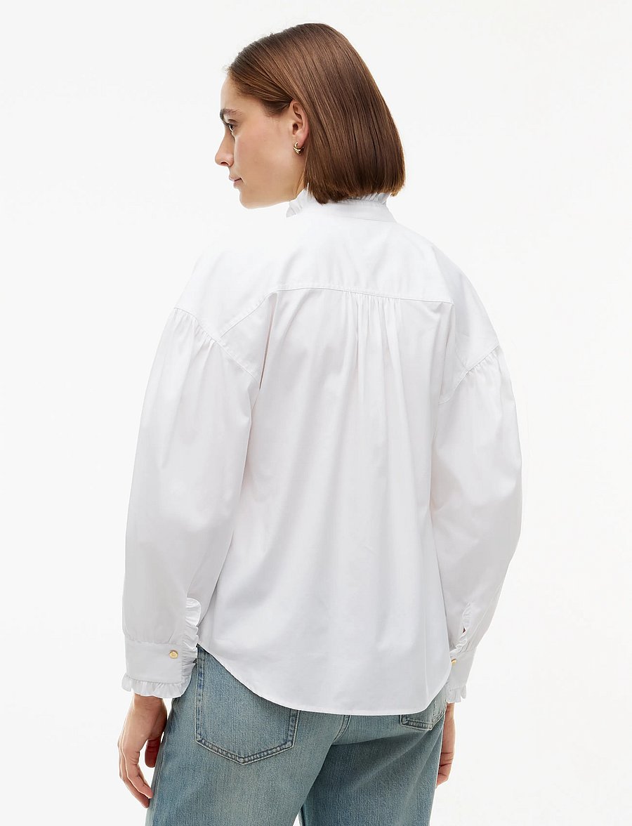 Tommy Hilfiger - POPLIN BLOUSE WITH RUFFLES - langärmelige blusen - optic white - 2