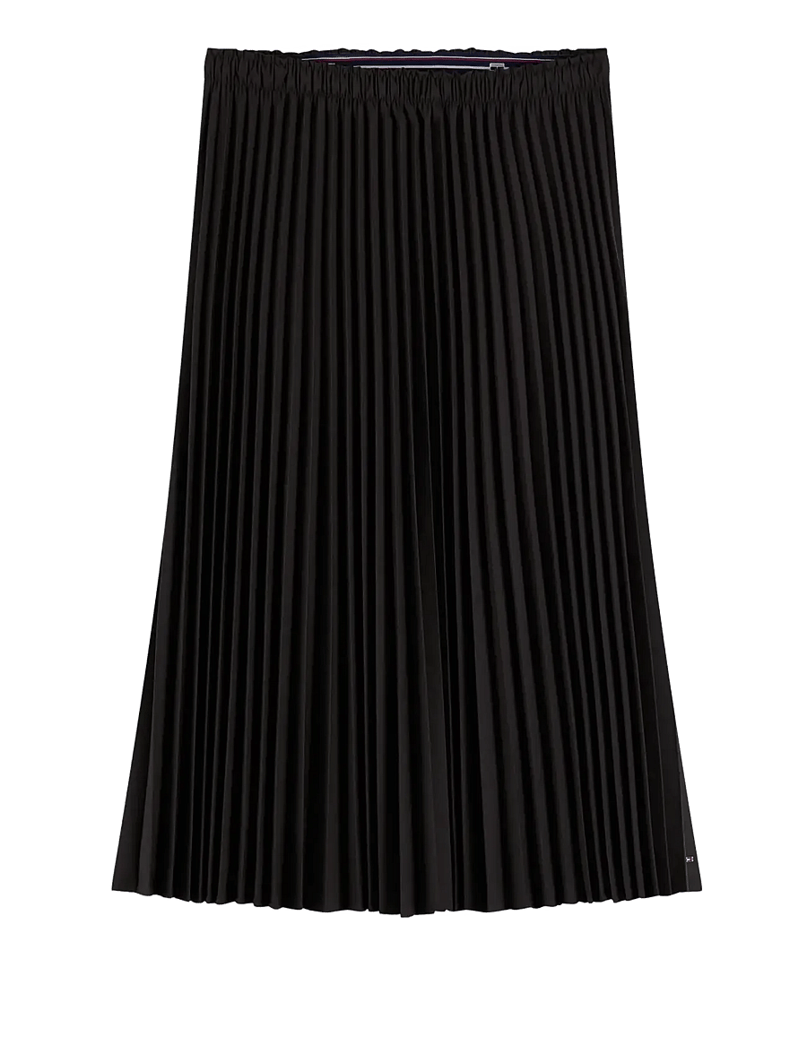 Tommy Hilfiger - VISCOSE ELASTIC PLEAT MIDI SKIRT - faltenröcke - chocolate - 1