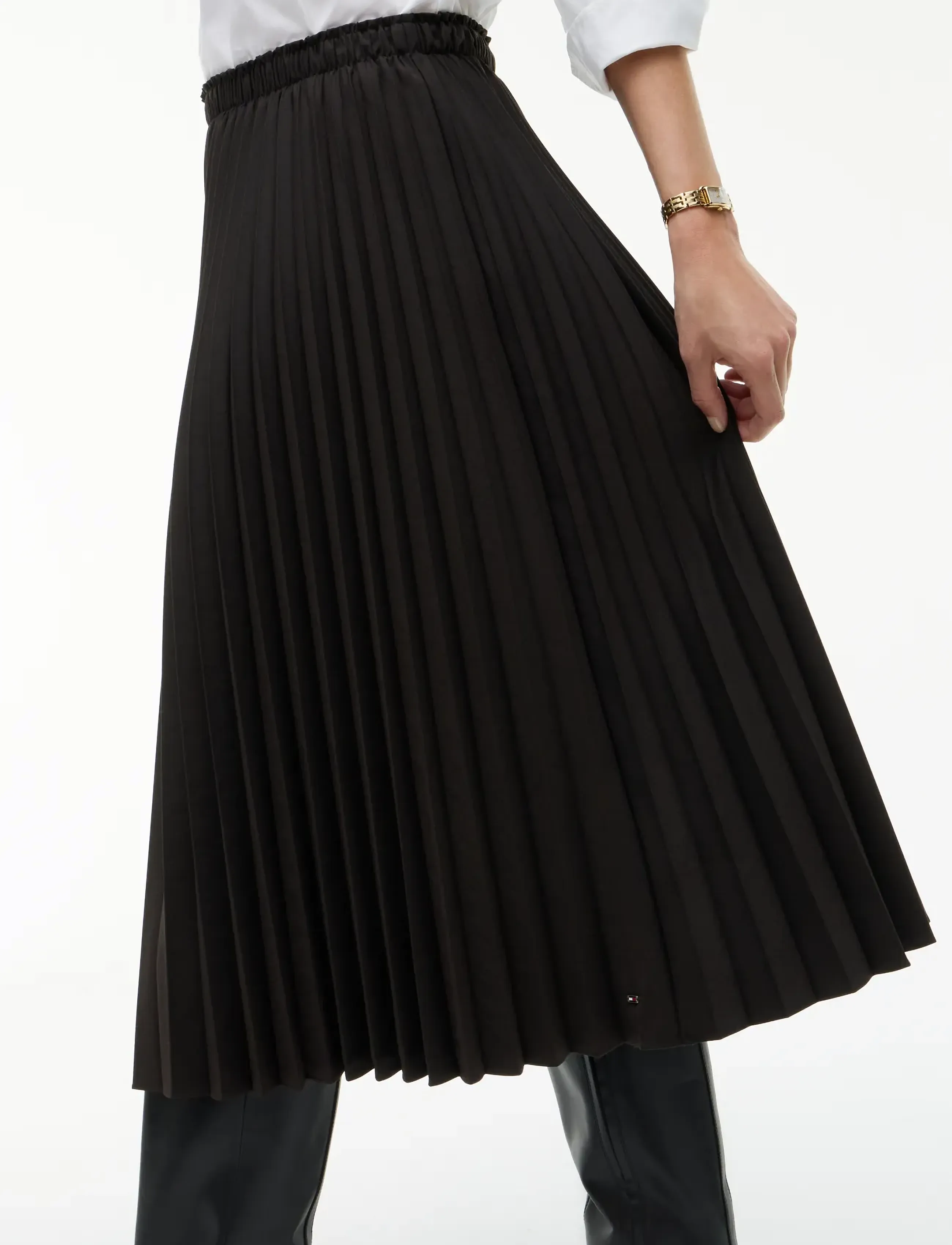 Tommy Hilfiger - VISCOSE ELASTIC PLEAT MIDI SKIRT - faltenröcke - chocolate - 4