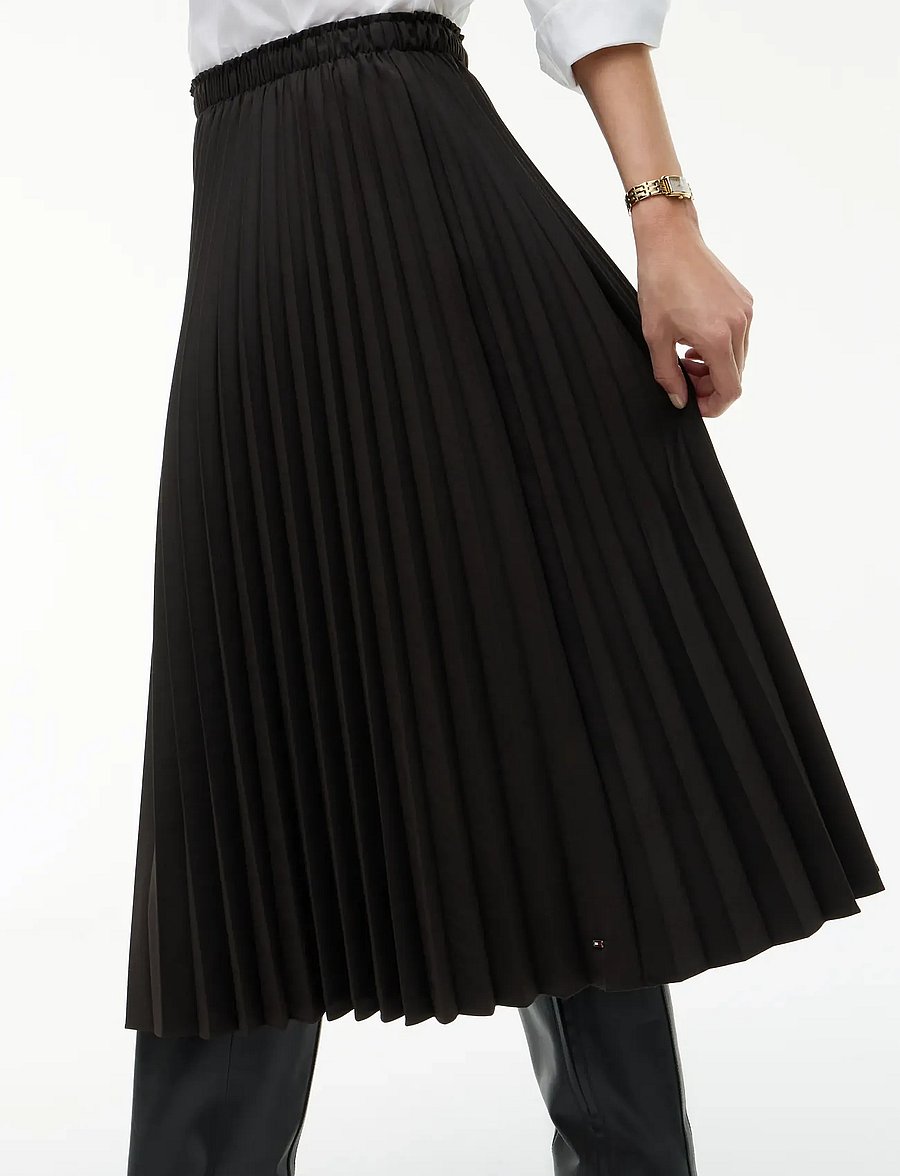 Tommy Hilfiger - VISCOSE ELASTIC PLEAT MIDI SKIRT - faltenröcke - chocolate - 4