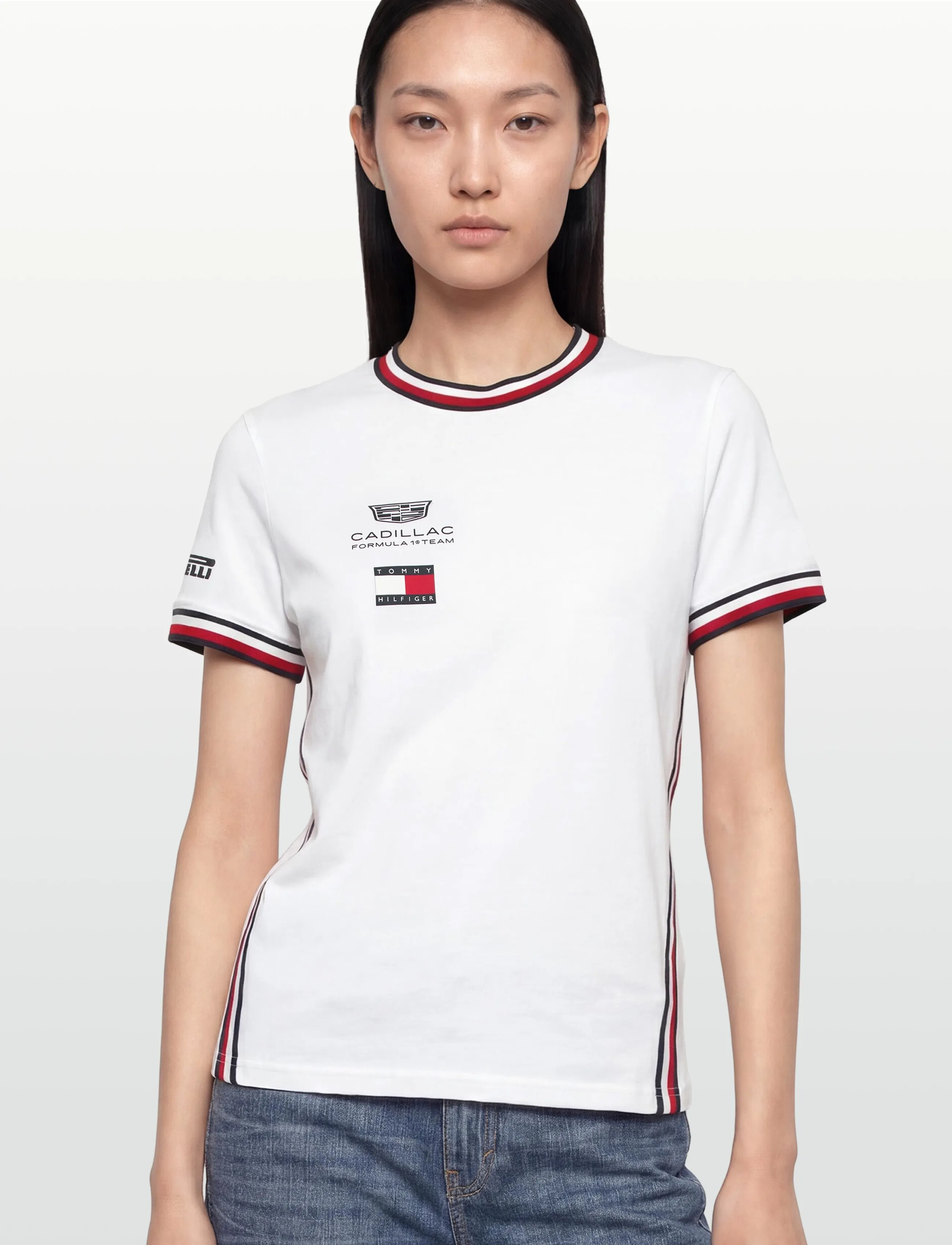 TOMMY HILFIGER T-shirt 'TH x CF1' marinblå / röd / svart dam – bild 3