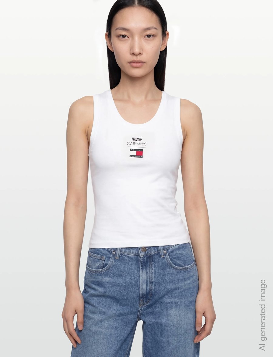 Tommy Hilfiger - TH X CF1 LOGO TANK TOP - varrukateta topid - white - 3