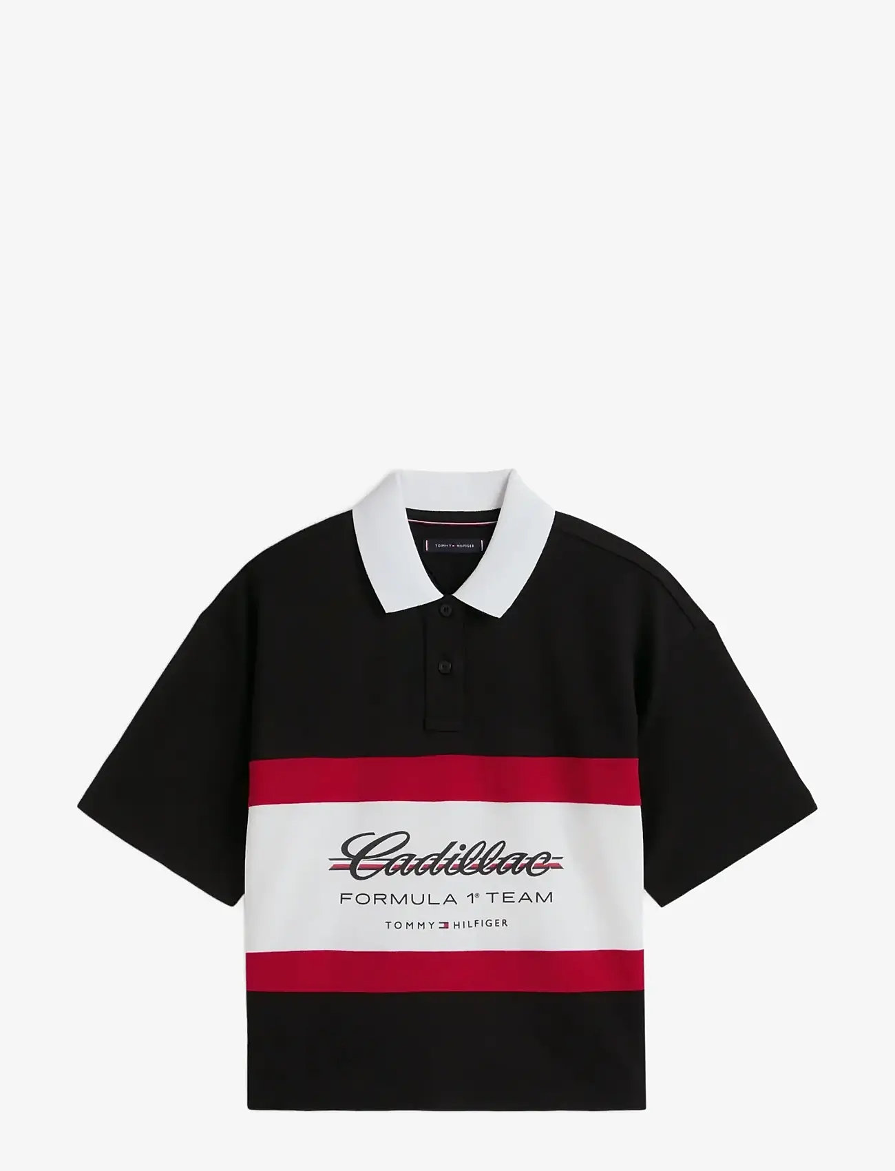 Tommy Hilfiger - TH X CF1 BOXY SCRIPT POLO - poloer - black - 1