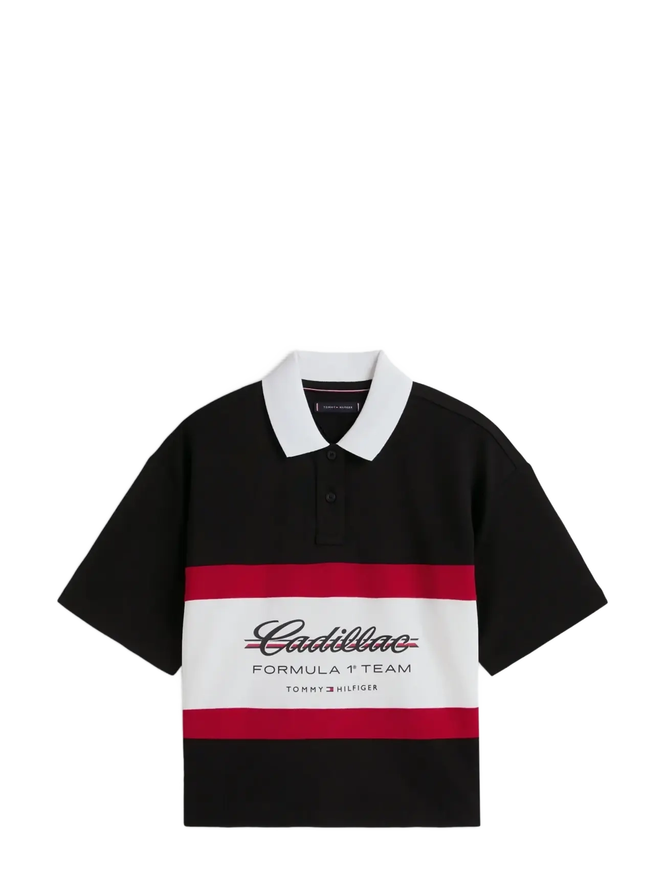 Tommy Hilfiger TH X CF1 BOXY SCRIPT POLO - Polo's - BLACK / black