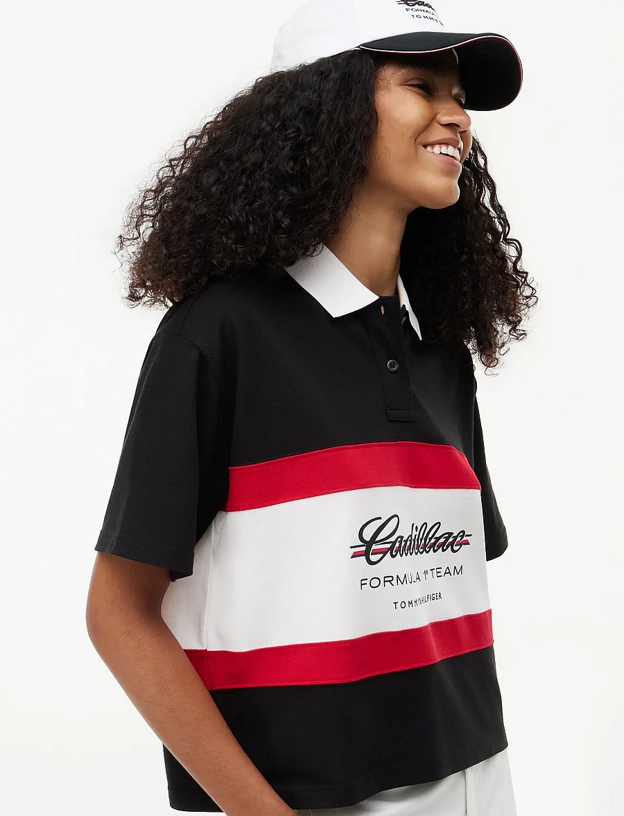 Tommy Hilfiger - TH X CF1 BOXY SCRIPT POLO - poloshirts - black - 4