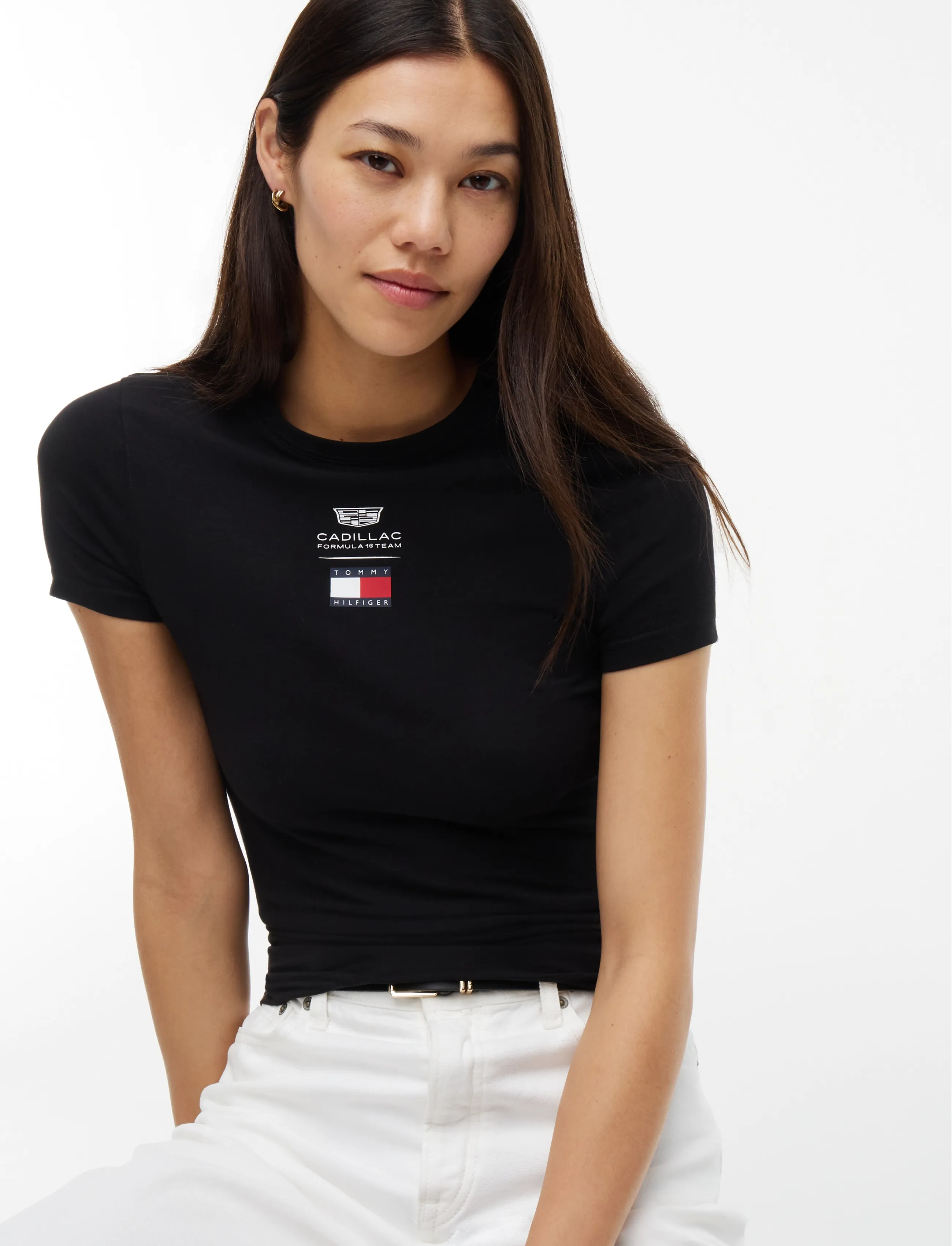 Tommy Hilfiger - TH X CF1 LOGO FITTED TEE - t-shirts - black - 3