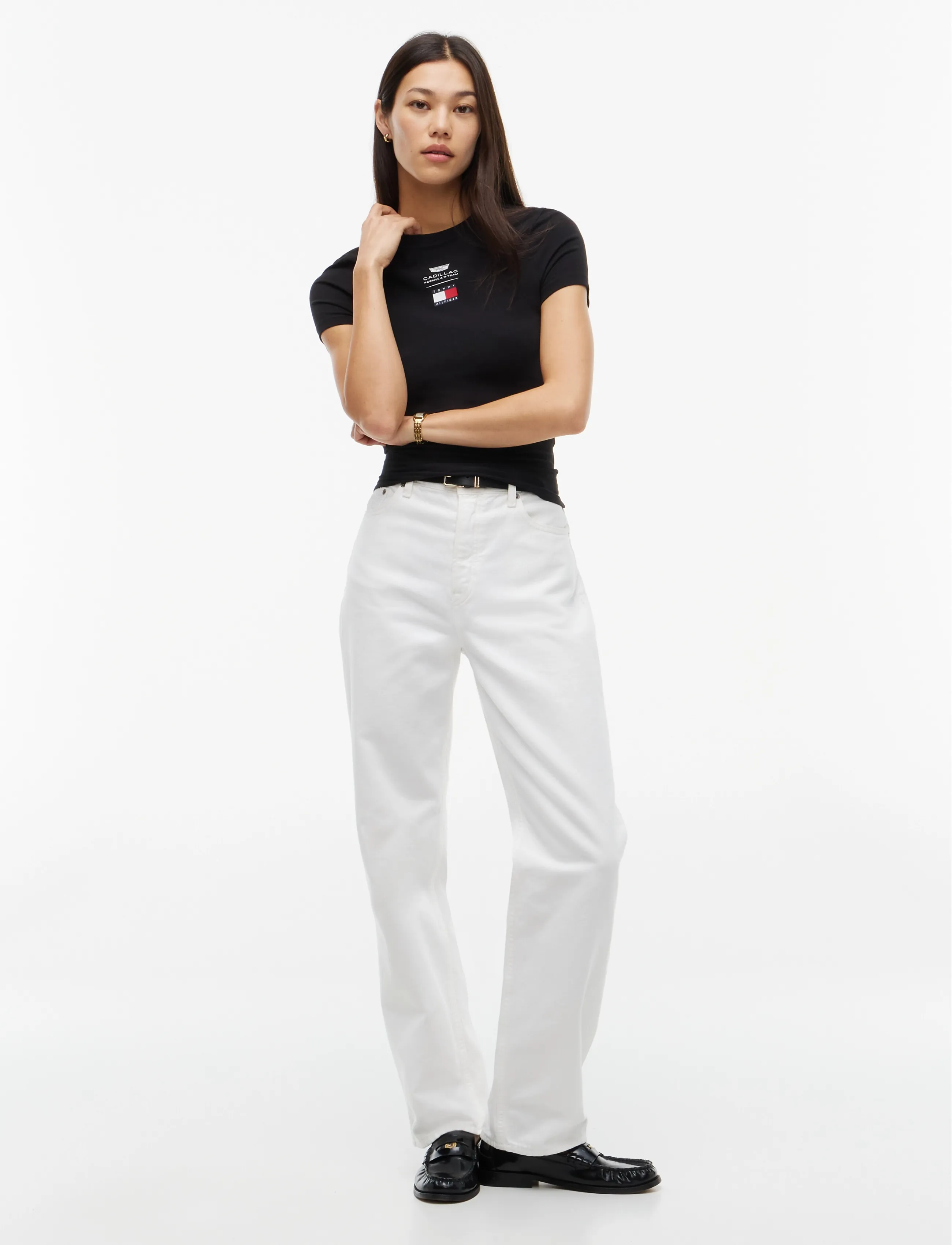 Tommy Hilfiger - TH X CF1 LOGO FITTED TEE - t-shirts - black - 4