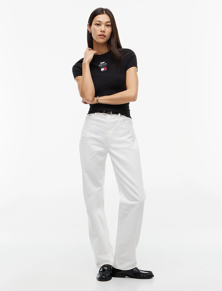 Tommy Hilfiger - TH X CF1 LOGO FITTED TEE - t-shirts - black - 4