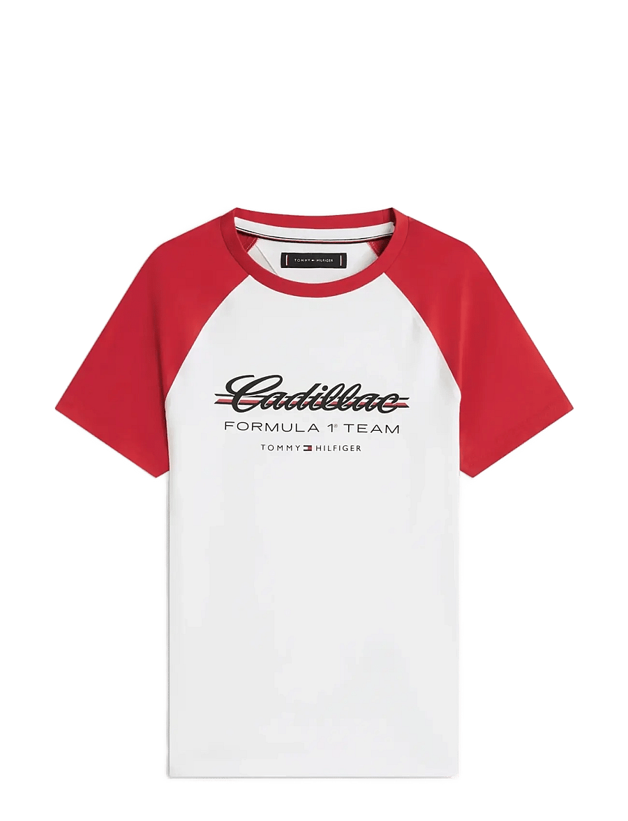 Tommy Hilfiger - TH X CF1 SCRIPT RAGLAN TEE - t-shirts - white red - 1