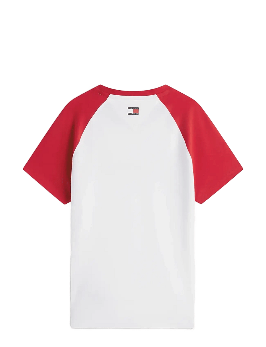 Tommy Hilfiger - TH X CF1 SCRIPT RAGLAN TEE - t-shirts - white red - 2