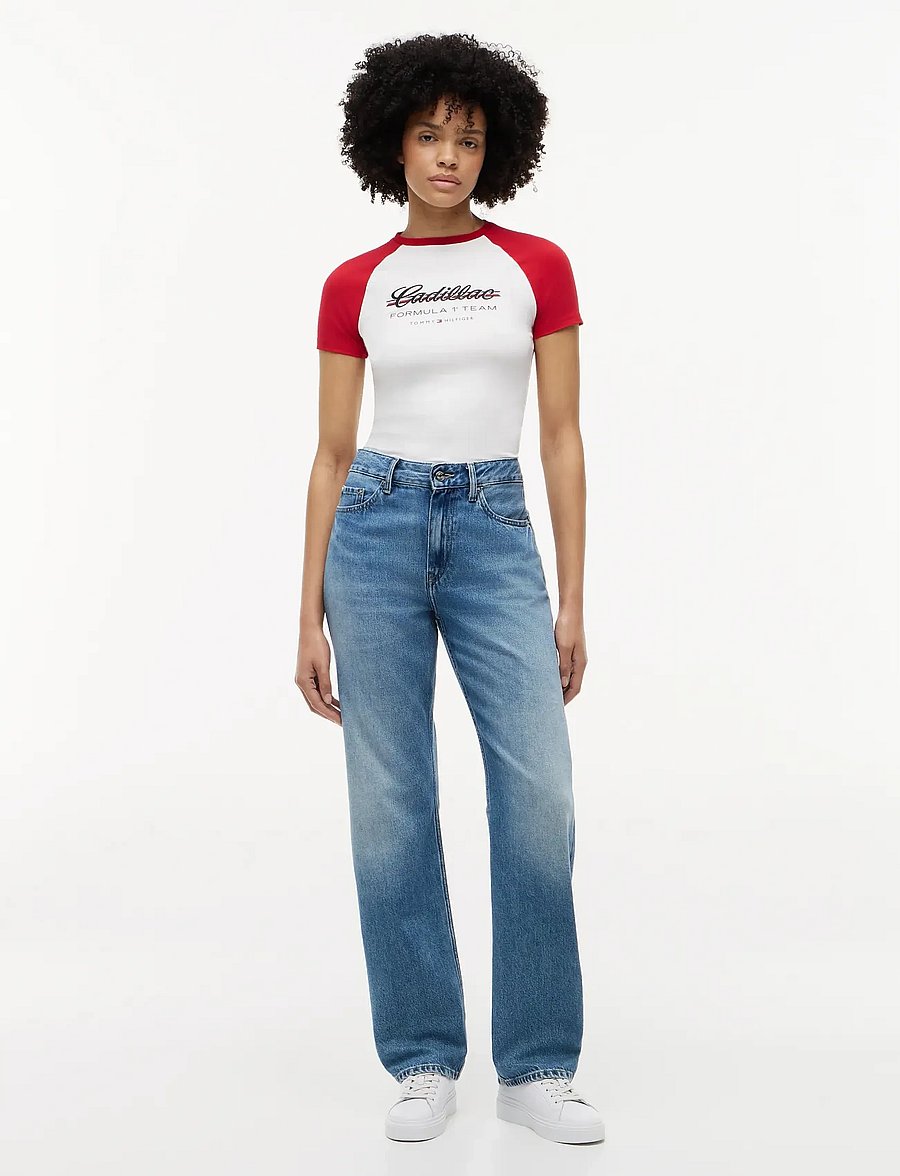 Tommy Hilfiger - TH X CF1 SCRIPT RAGLAN TEE - t-shirts - white red - 5