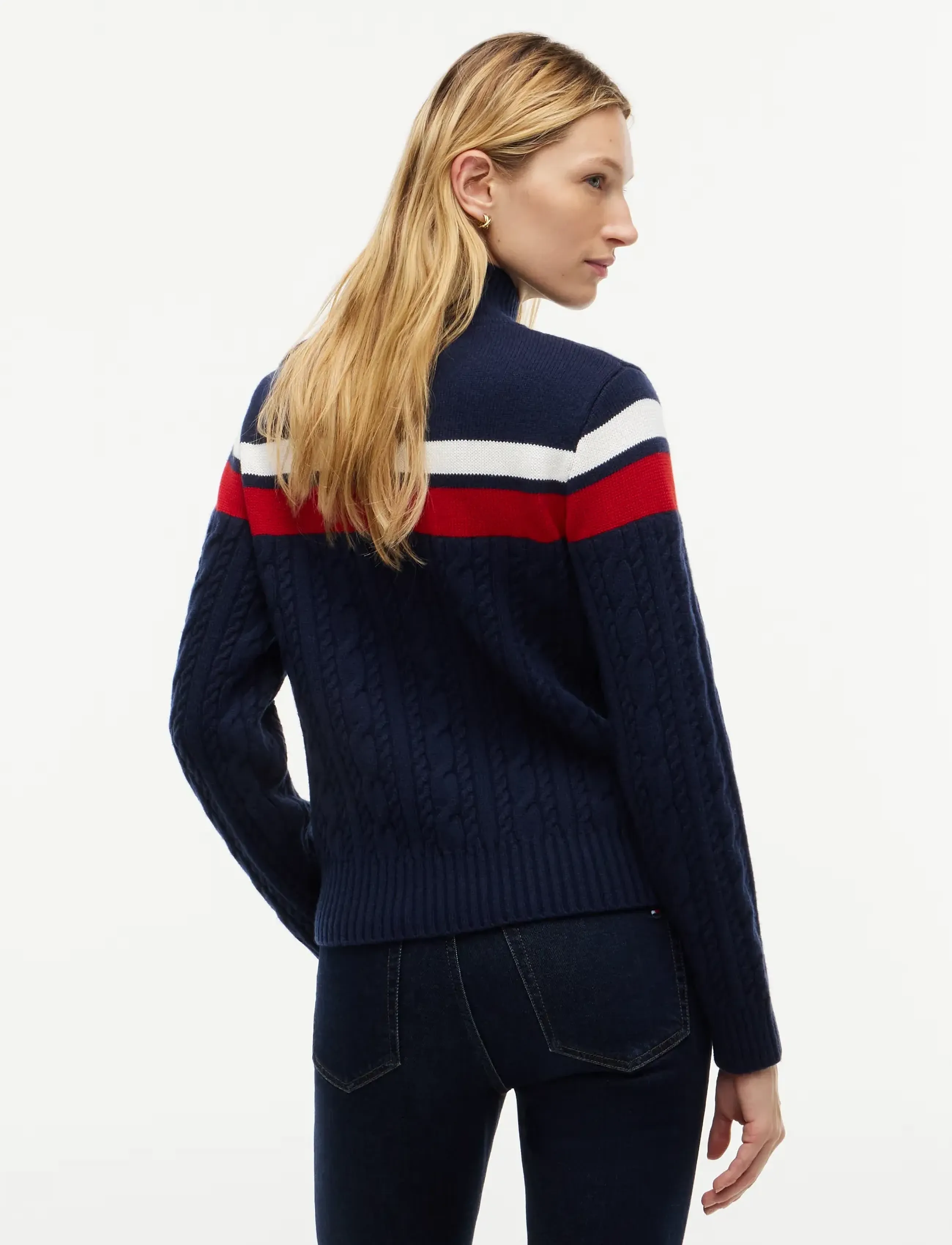 Tommy Hilfiger - PLACED CABLE C-NK SWT - dark blue - 2