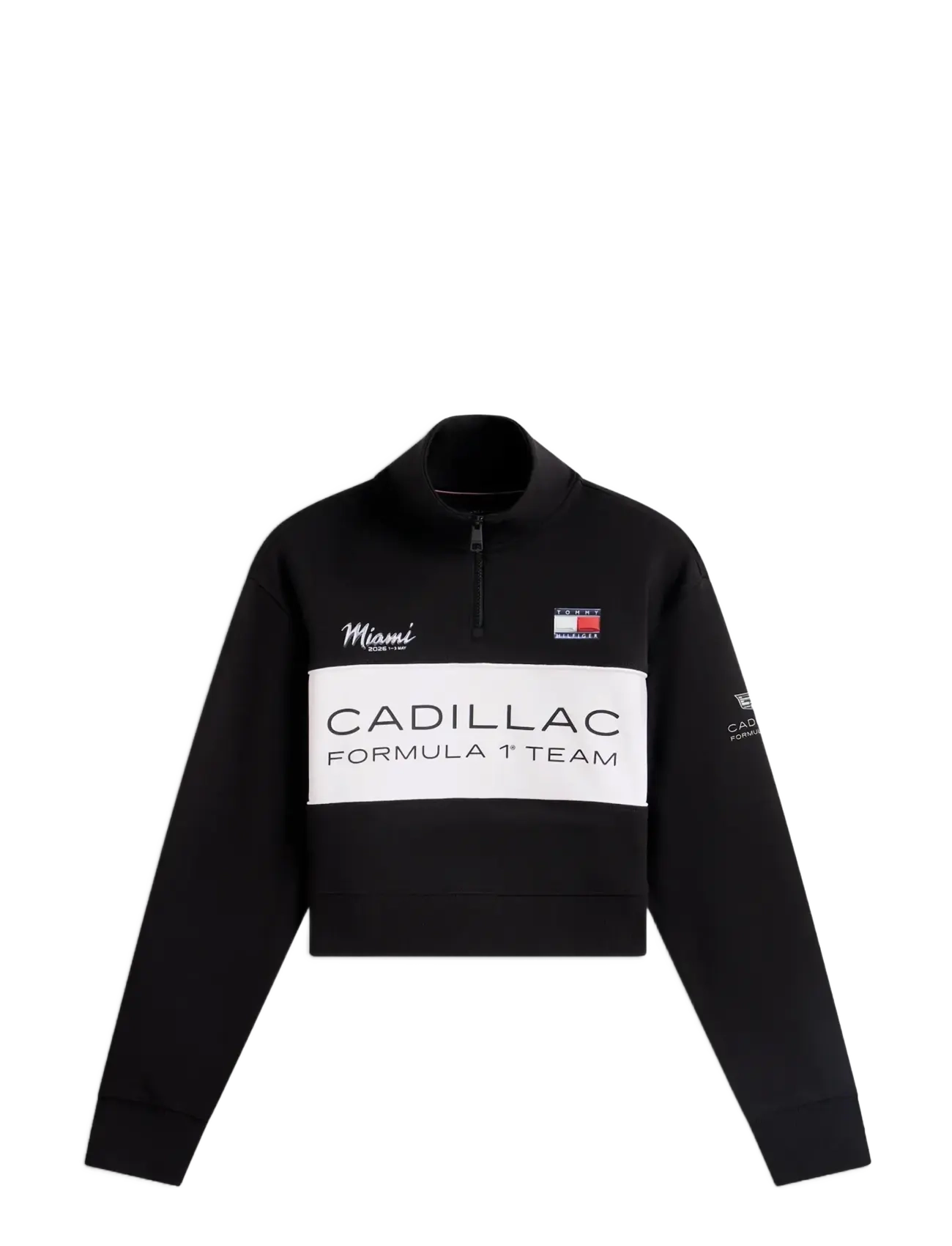 Tommy Hilfiger TH X CF1 MIAMI HALF ZIP - Tøj - BLACK   STONE GREY   WHITE / black