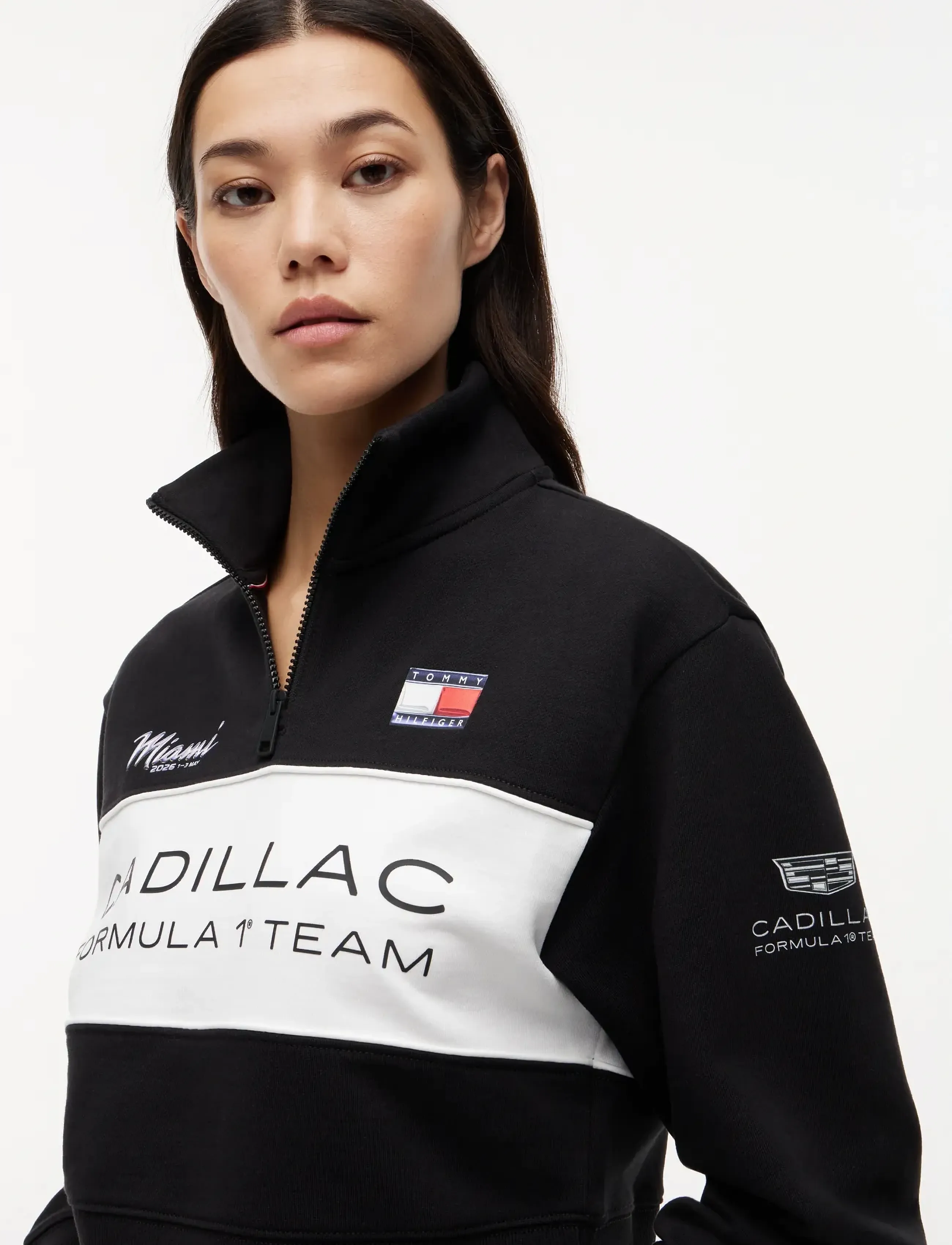 Tommy Hilfiger - TH X CF1 MIAMI HALF ZIP - sweatshirts & hættetrøjer - black   stone grey   white - 5