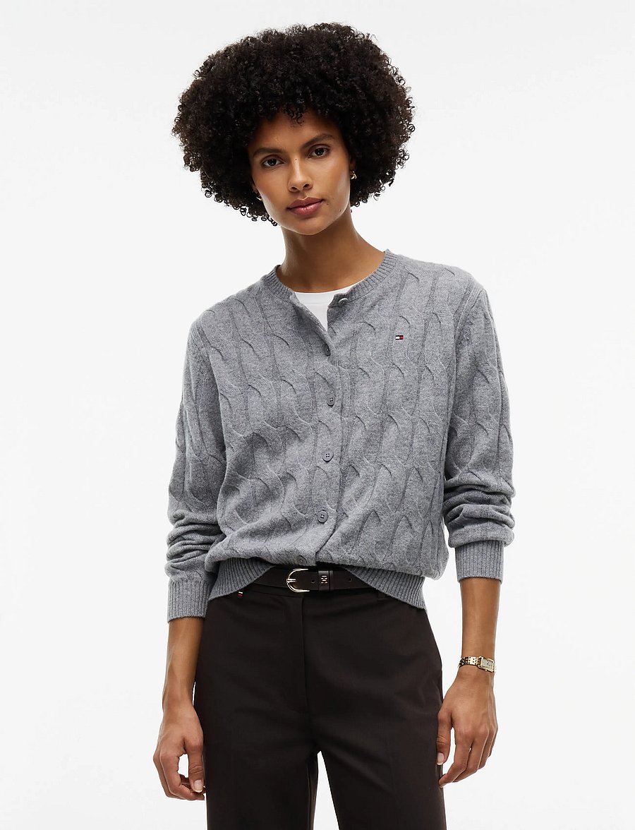 Tommy Hilfiger - SOFT WOOL CARDI - cardigans - medium grey heather - 0